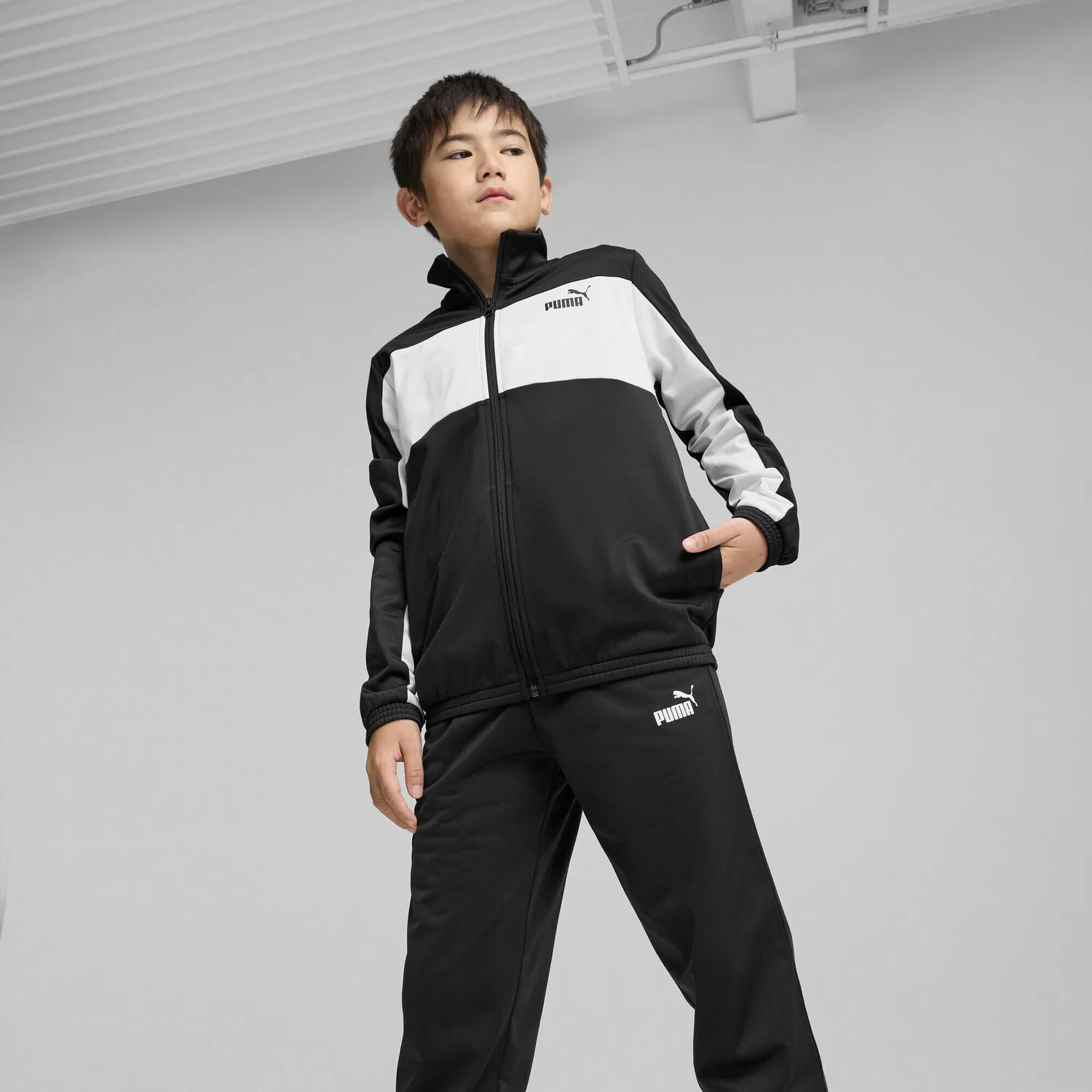 Детский спортивный костюм с принтом Poly Colourblock Puma, Schwarz — фото 4