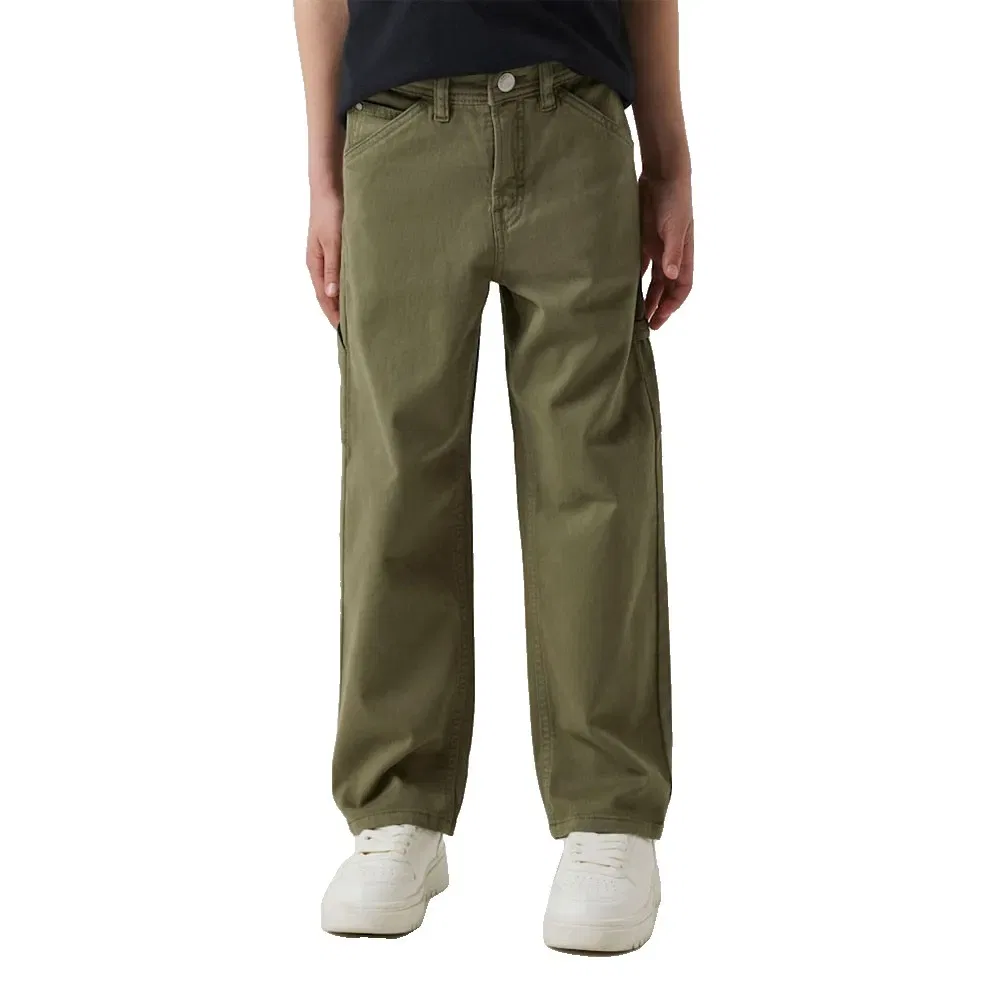 Детские брюки прямого кроя с регулируемой талией Ryan Straight Fit Twill 1880-Ax Name it, Green
