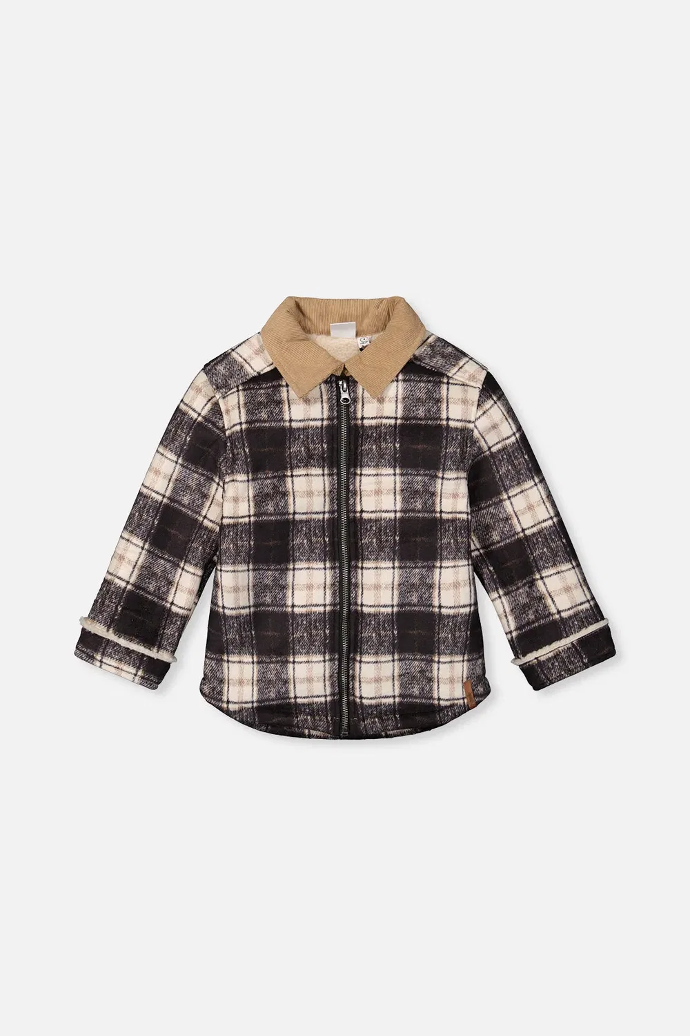Детская куртка на молнии с принтом в клетку Deux par Deux, Blue and Beige Checks