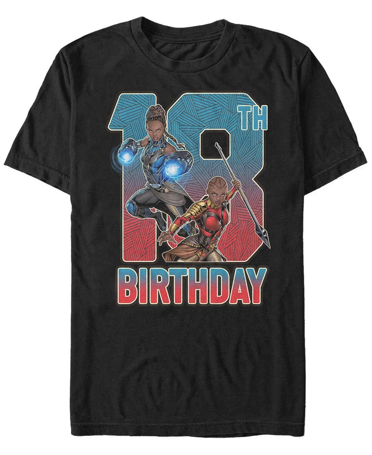 

Мужская футболка с коротким рукавом marvel black panther shuri and okoye 18th birthday Fifth Sun, черный