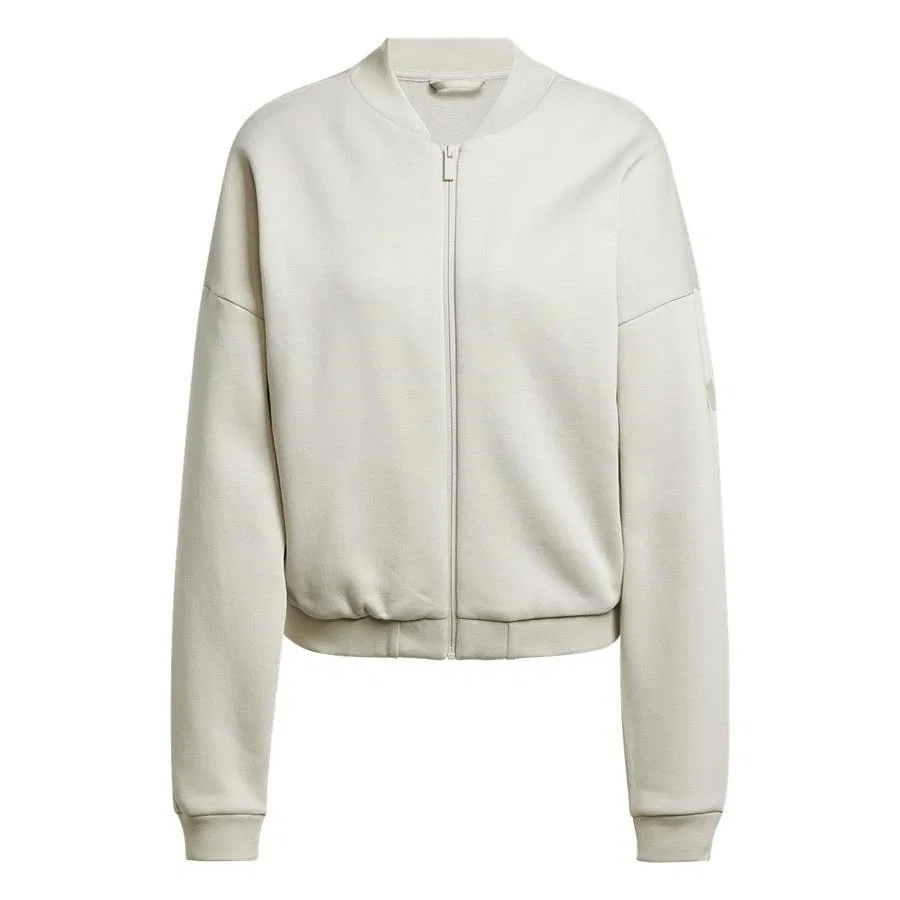 Женская куртка-бомбер с длинным рукавом adidas W Sl+ Fl Bomber JD9972, Бежевый — фото 2