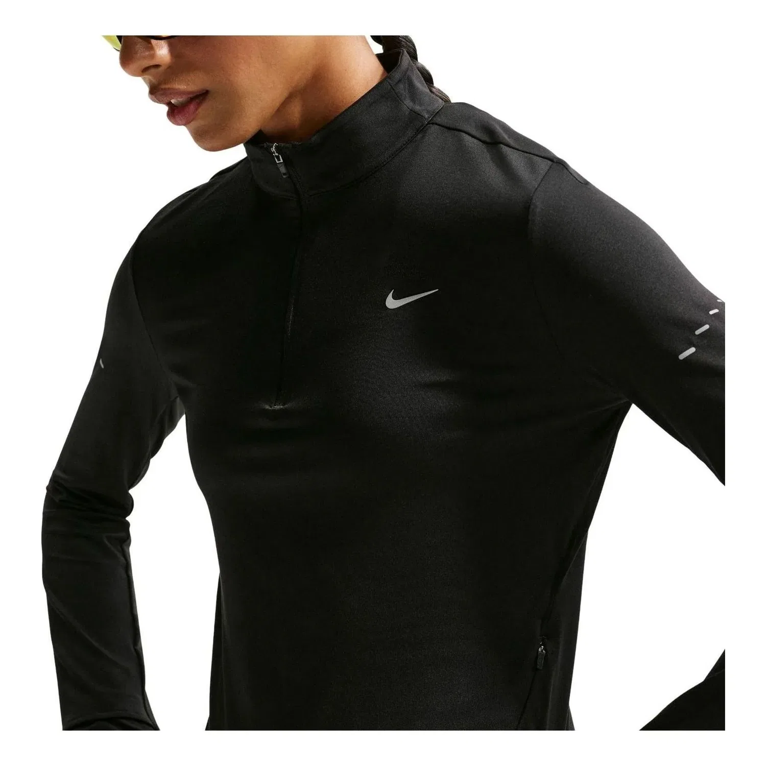 Женская футболка Swift Dri-FIT UV 1 4-Zip Top 'Black' Nike, черный