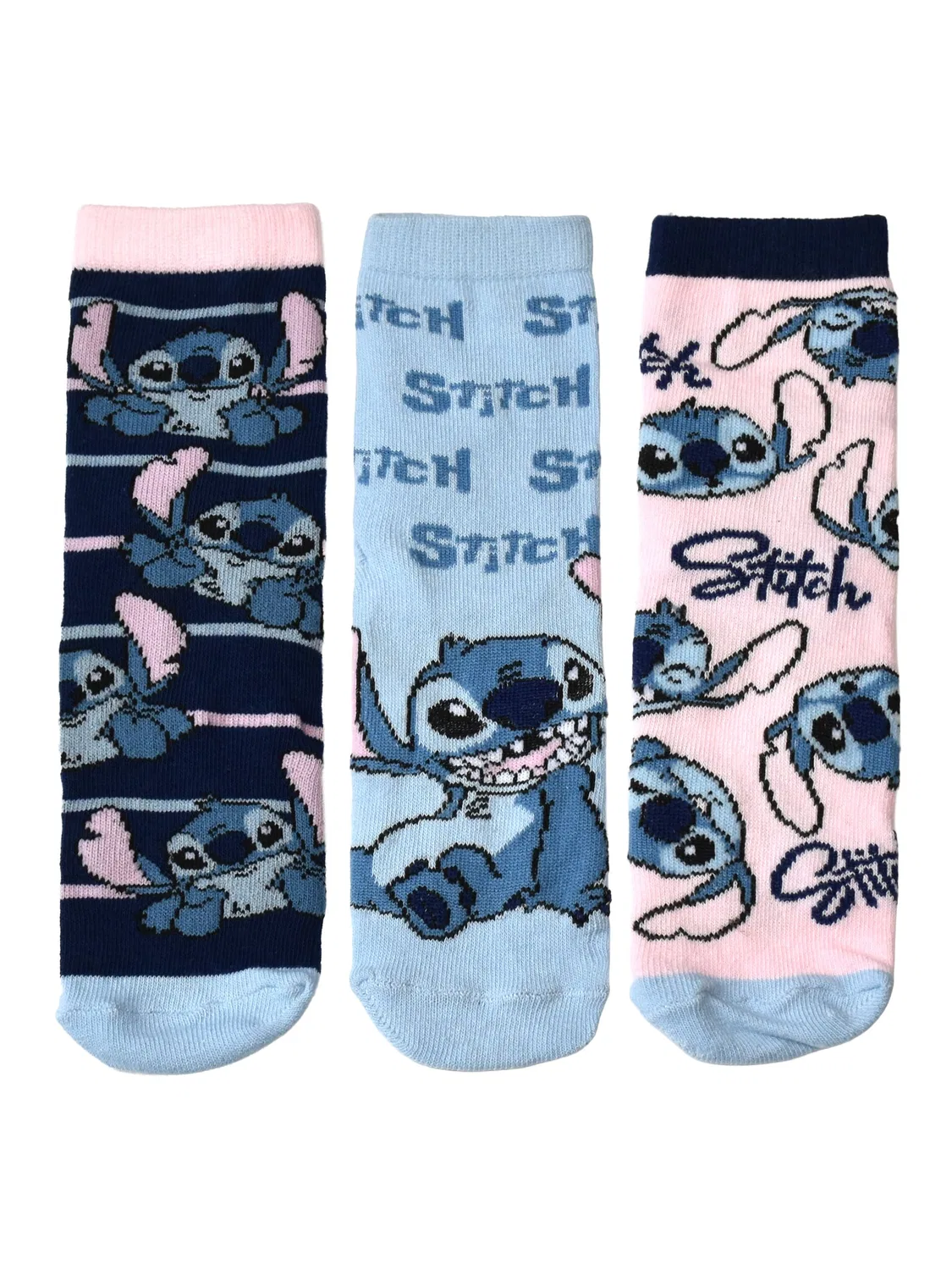 Носки комплект 3 пары с принтом Lilo & Stitch, синий — фото 2