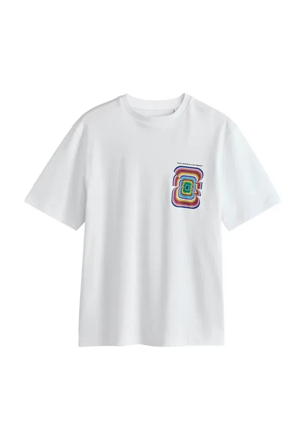 Футболка хлопковая Regular fit - football world cup relaxed fit t-shirt - print t-shirt Next, белый — фото 4
