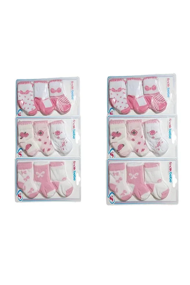 Детские носки для девочек хлопковые 18 пар Fındık Bebe, Pink