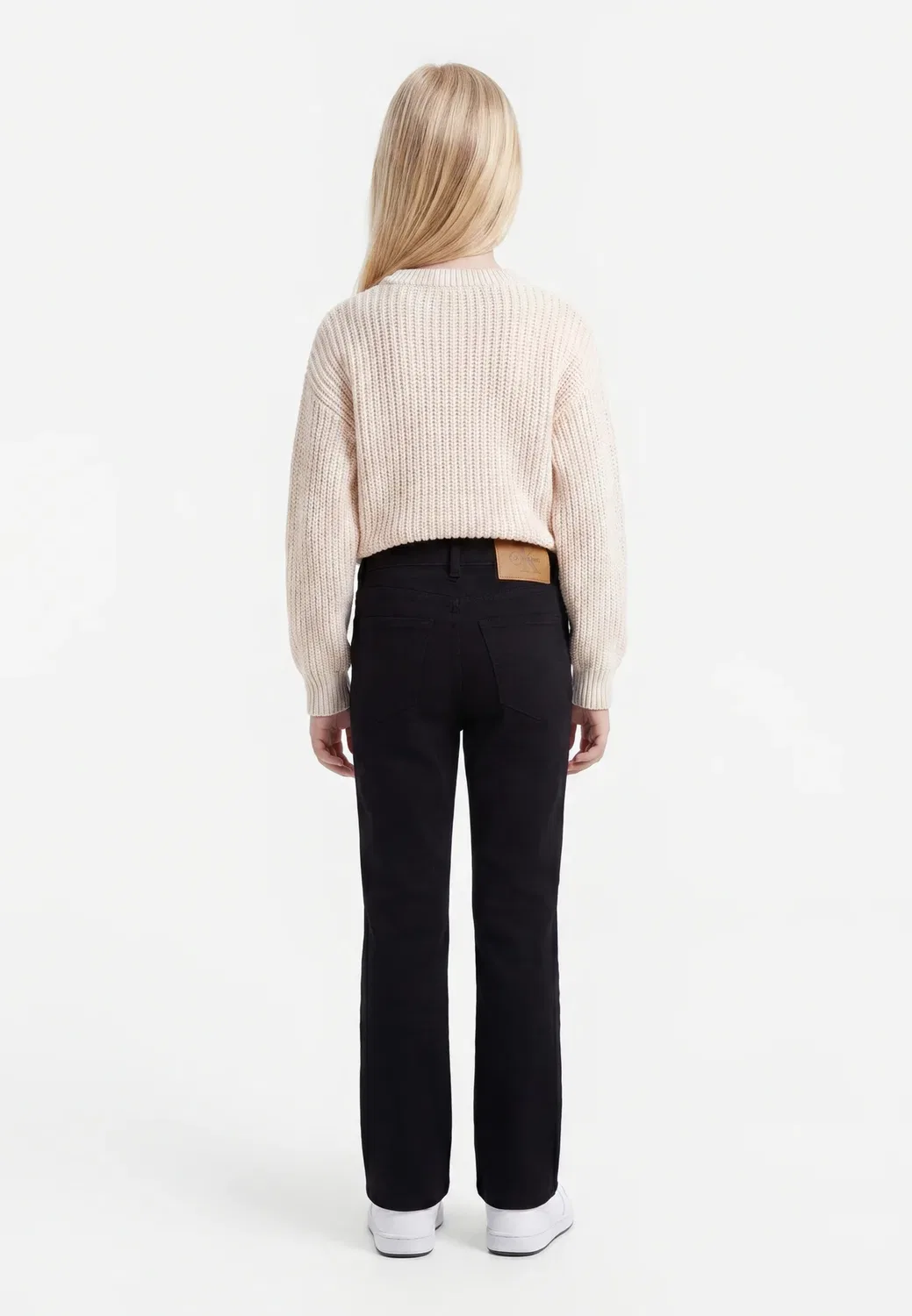 Атласные брюки-клеш - джинсы зауженного кроя Calvin Klein Jeans, Black — фото 2
