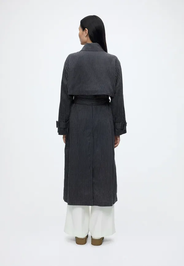 Пальто из льна с полоской, Linen stripe nautical trench, Tommy Hilfiger, pin stripe темно-синий — фото 3