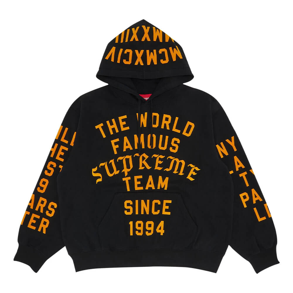 

Толстовка Supreme Team Flocked Hooded, чёрный, Черный, Толстовка Supreme Team Flocked Hooded, чёрный
