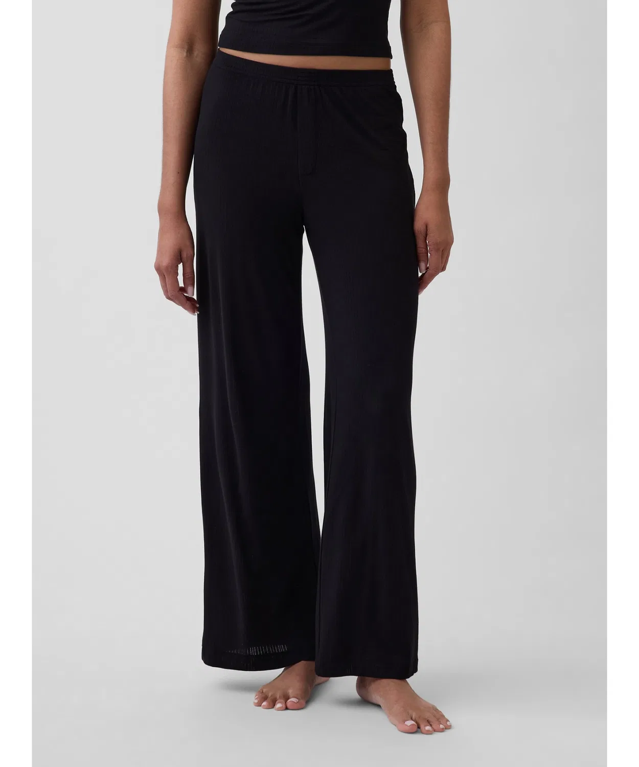 Женские пижамные брюки из модала с мелким рубчиком, модель SoftMade GAP, Black