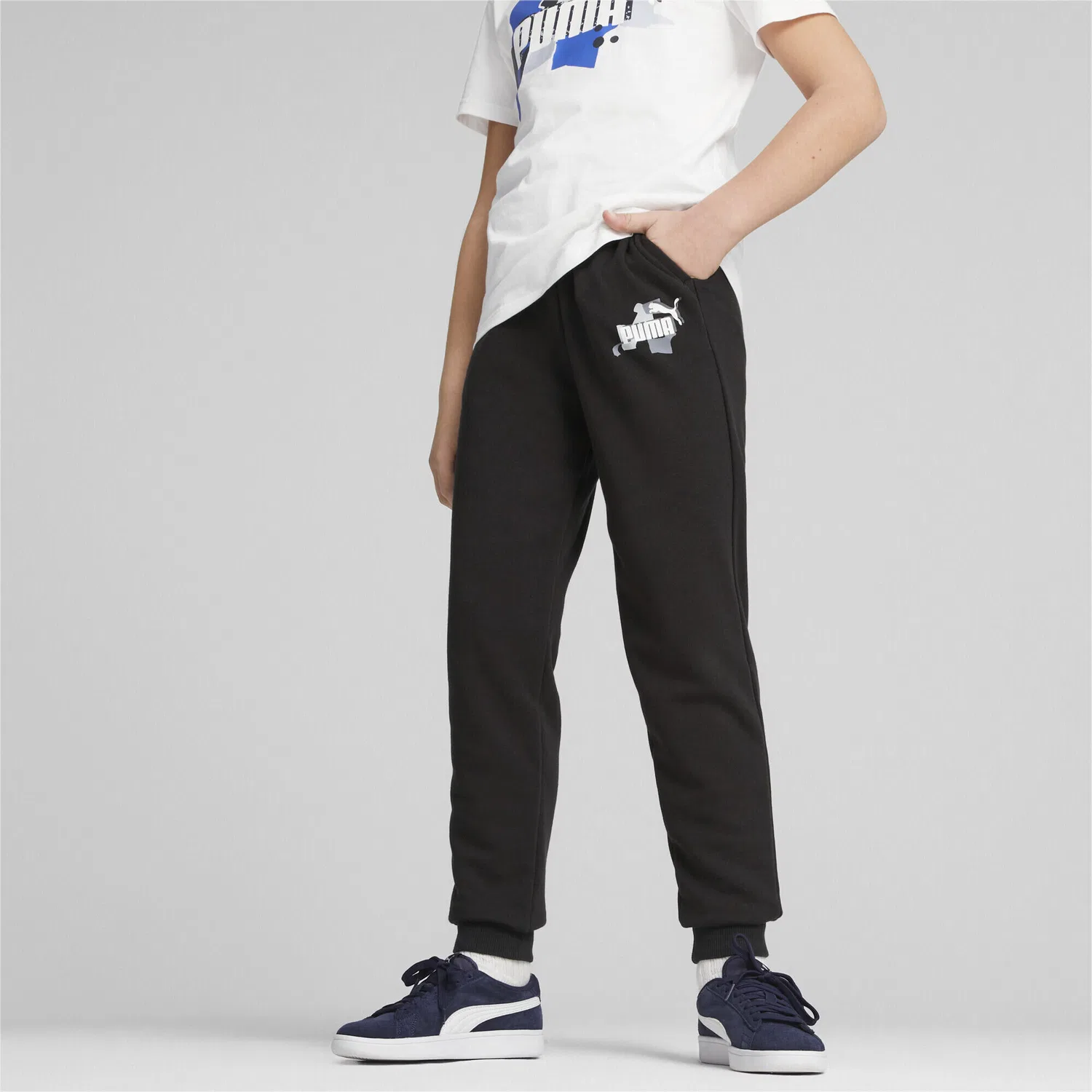 Детские спортивные штаны с принтом Essentials+ Street Art Puma, Schwarz — фото 2