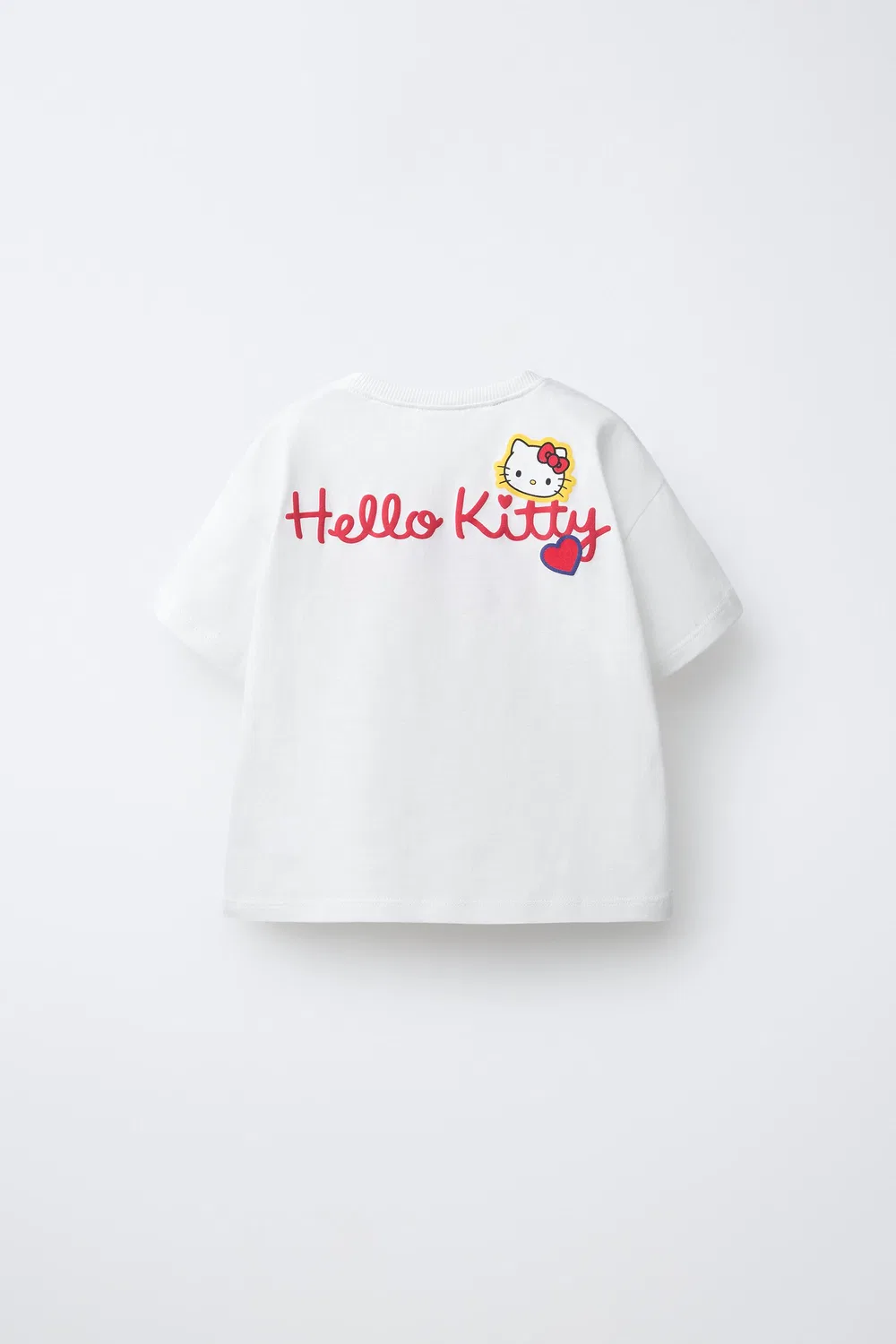 HELLO KITTY SANRIO Футболка с сердечком из овечьей шерсти ZARA, Ecru — фото 2