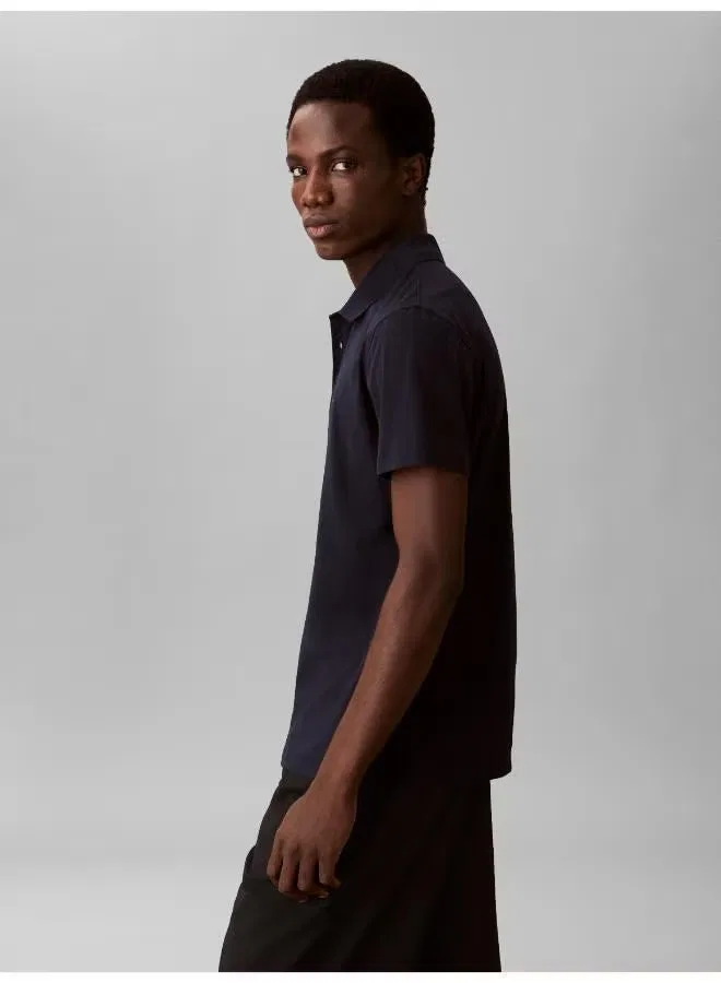 Поло с коротким рукавом, модель Slim fit, Calvin Klein, темно-синий — фото 3