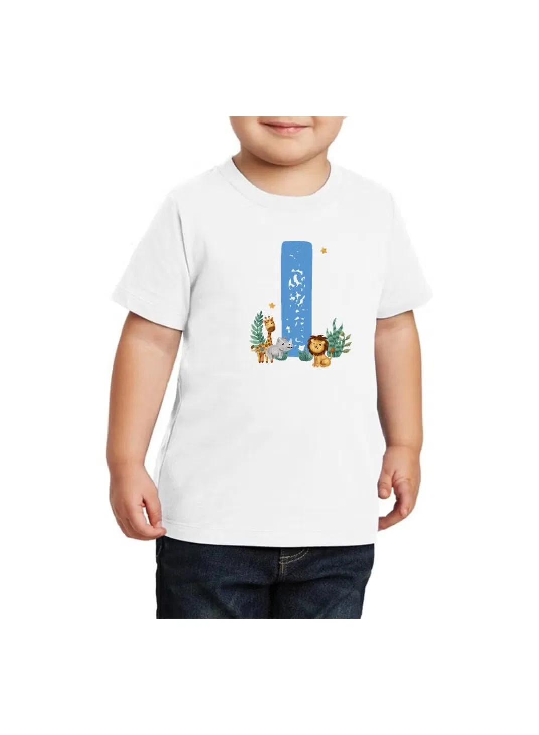 Футболка с принтом алфавита для мальчиков Printshop4Me, белый