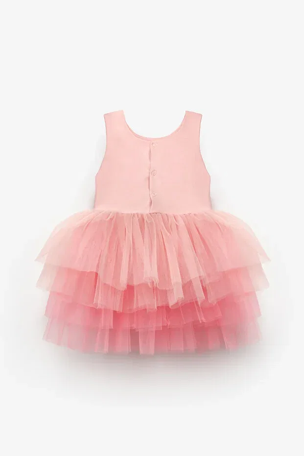 Детское платье для девочек с принтом ballerina dress with powder tulle skirt - ines Le Mabelle, Powder — фото 2