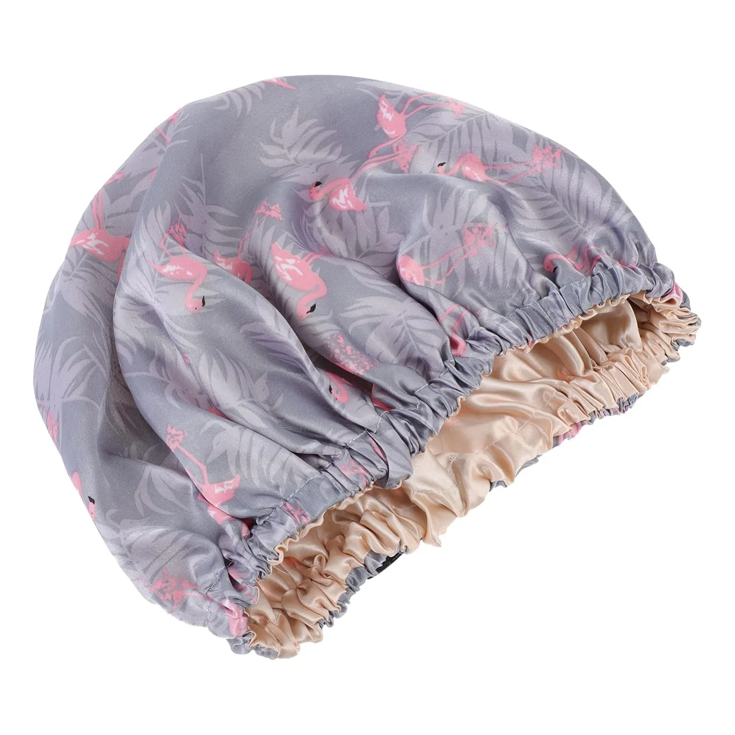 Набор шапочек для душа из сатина, 5 шт, FOMIYES, 26x20 см, Grey Flamingo — фото 4