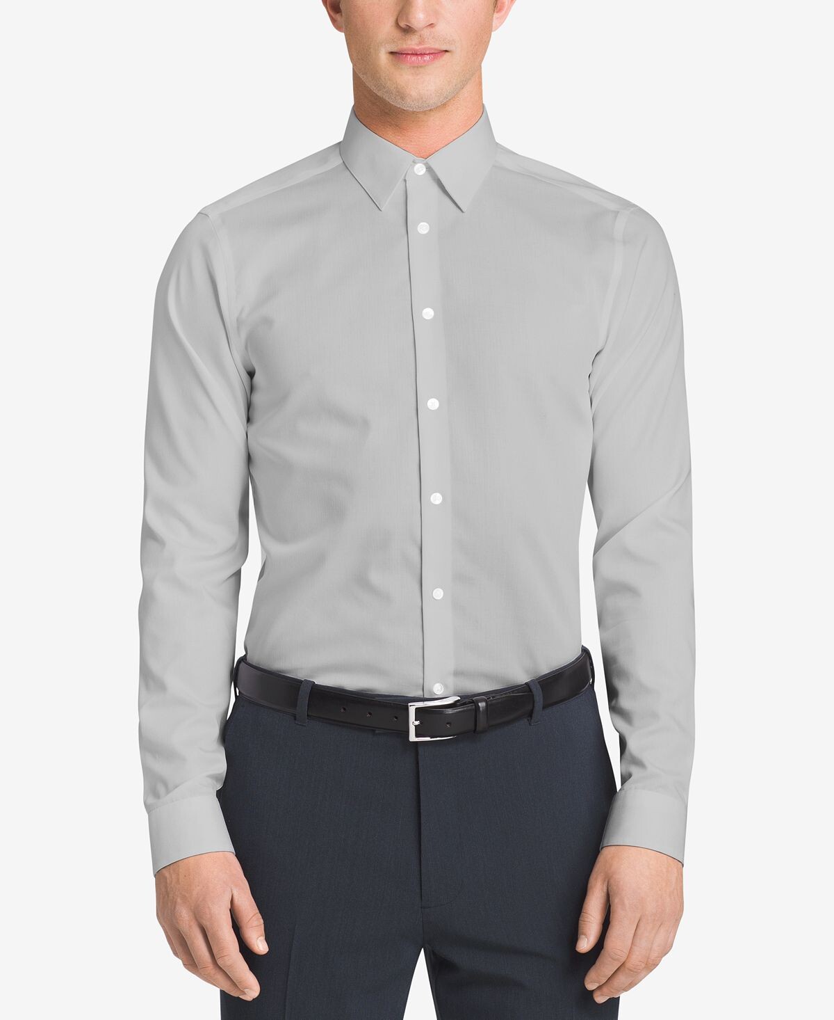 Мужская классическая рубашка slim fit non iron performance с воротником в елочку Calvin Klein — фото 3