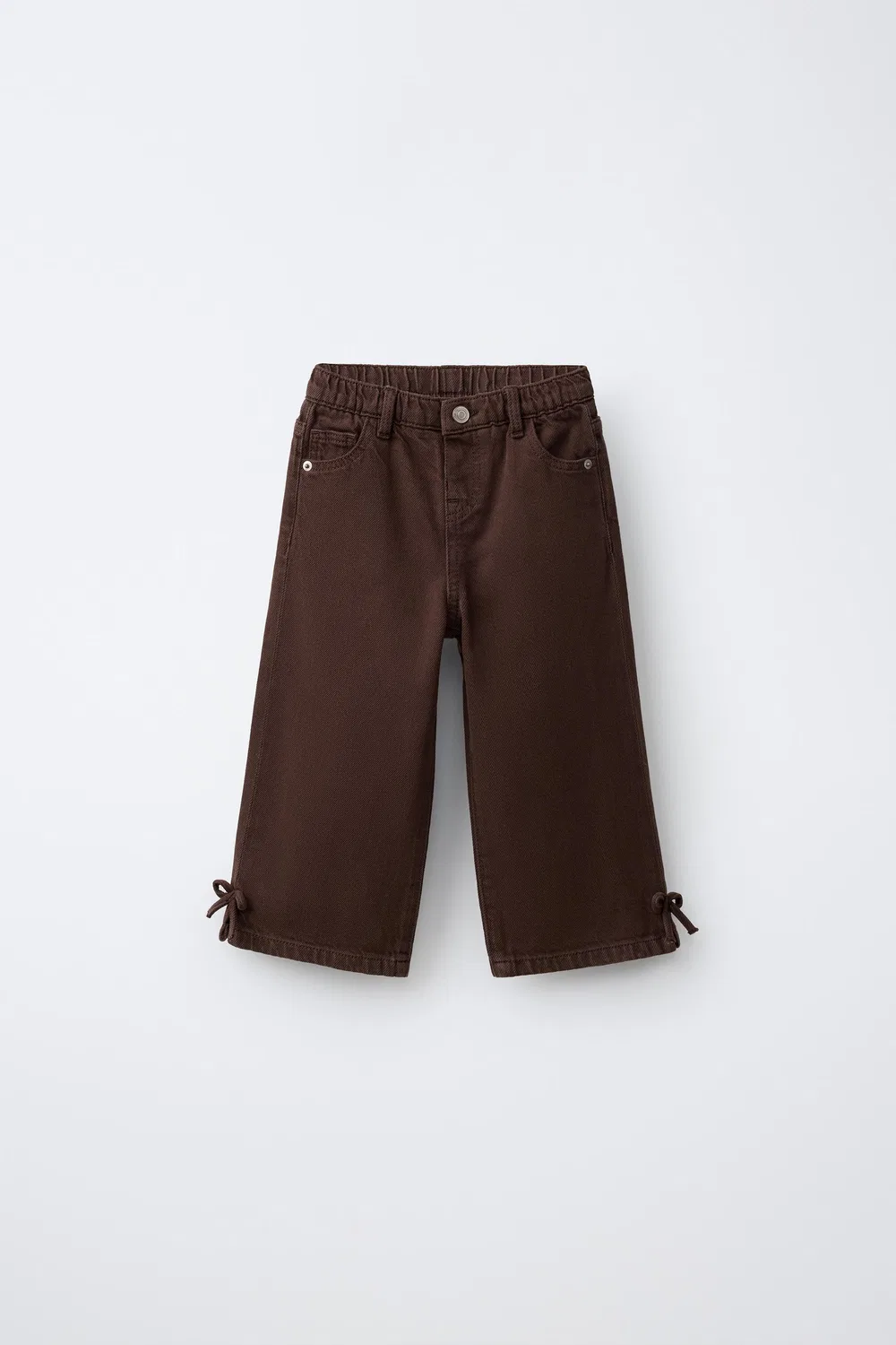 Широкие джинсы с бантом ZARA, Brown