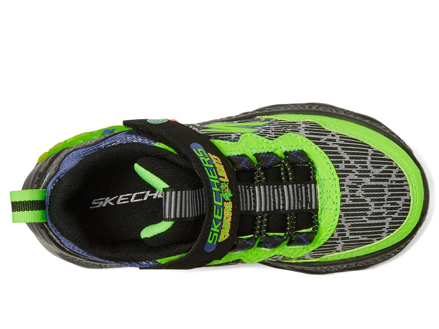 Детские кроссовки для мальчиков с подсветкой Creatura Skechers, Lime Black — фото 3