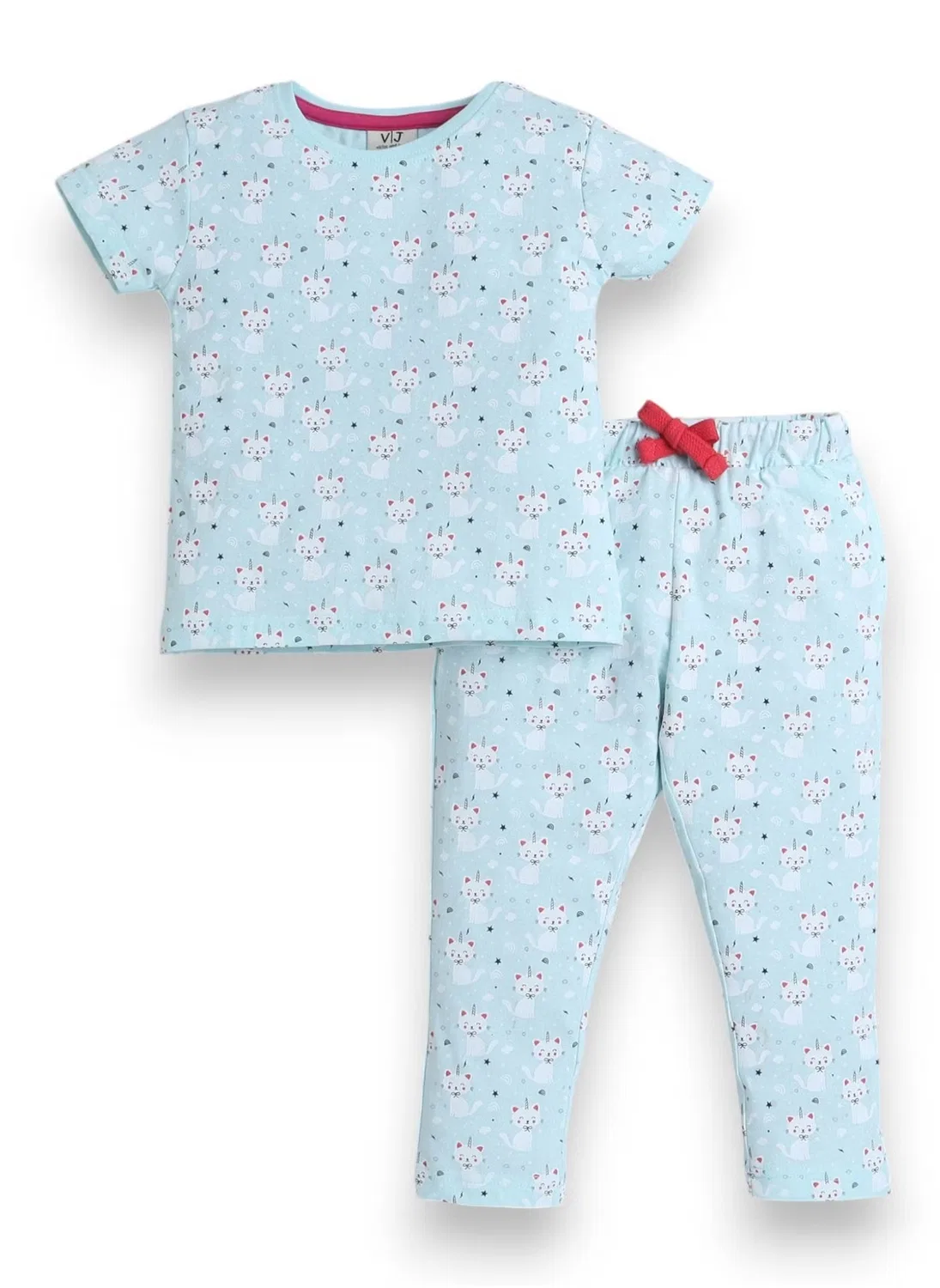Комплект пижам с принтом, модель all-over printed, Victor And Jane, синий