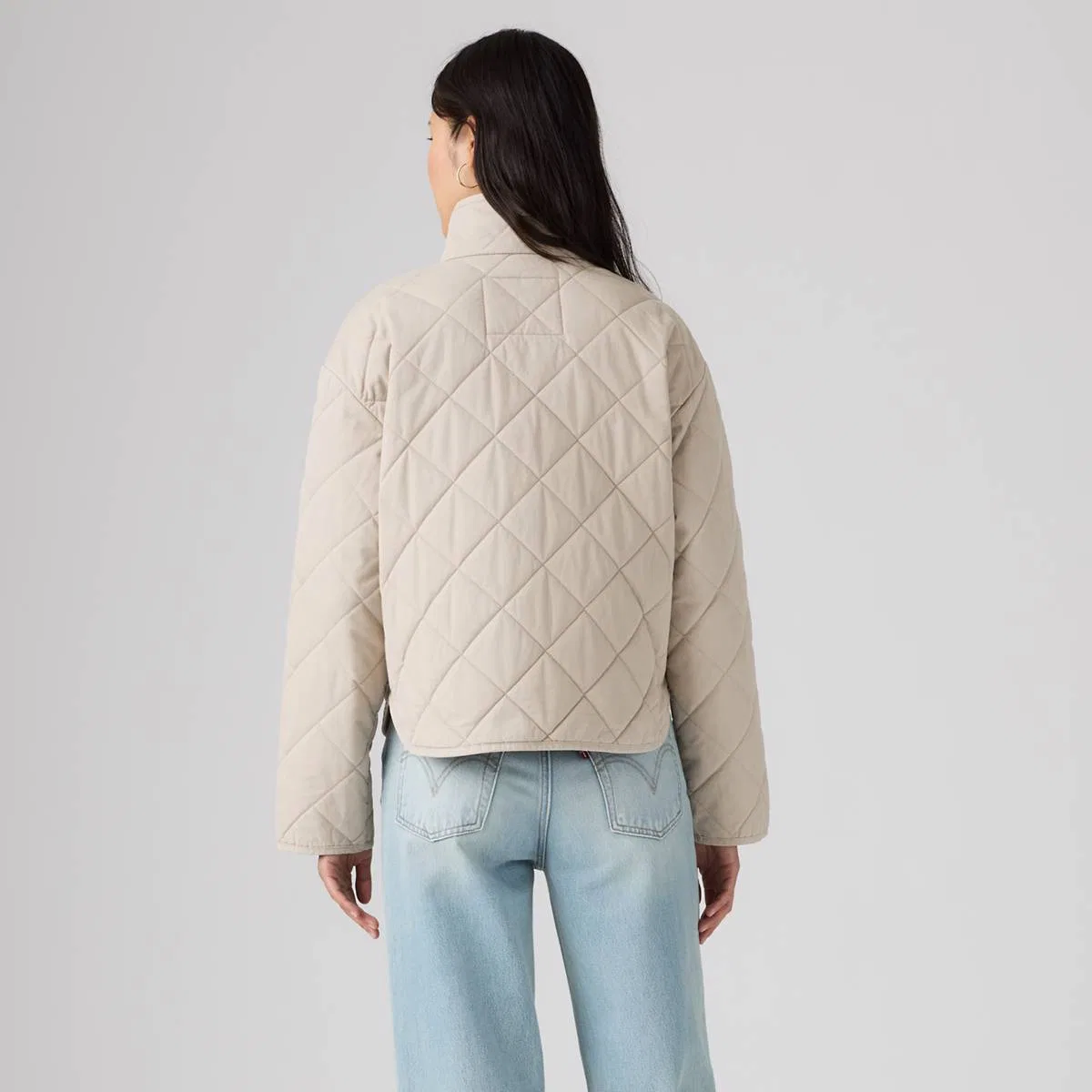 Хлопковая куртка с ромбовидной стежкой Levi's, White - White — фото 4
