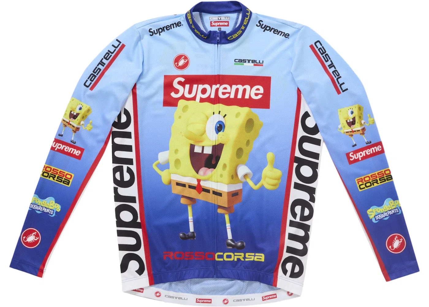 Мужская велосипедная джерси Supreme SpongeBob SquarePants Castelli L/S, Blue