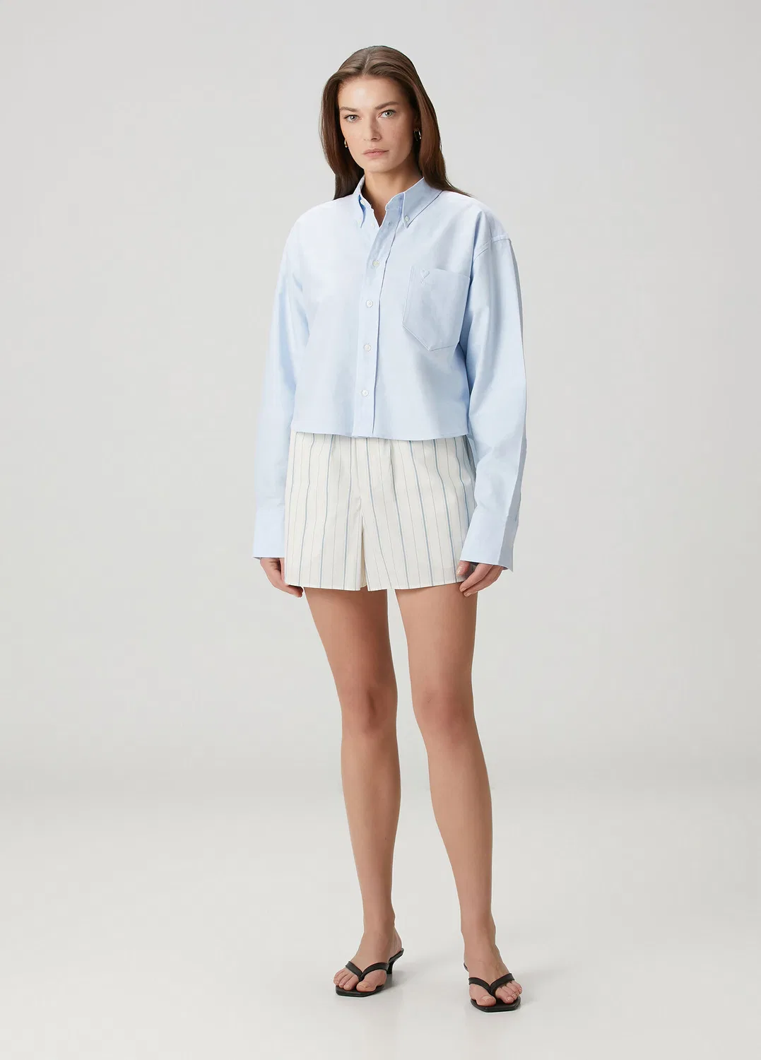 Блуза Oxford Oversized Ami Paris, light blue — фото 2