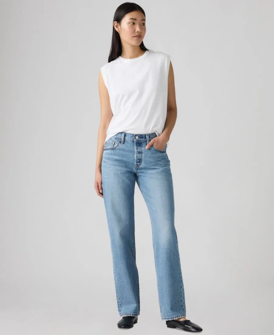 Джинсы прямого кроя с высокой посадкой 501 90's Mid-Rise Straight-Fit Jeans Levi's, In Love With You — фото 4