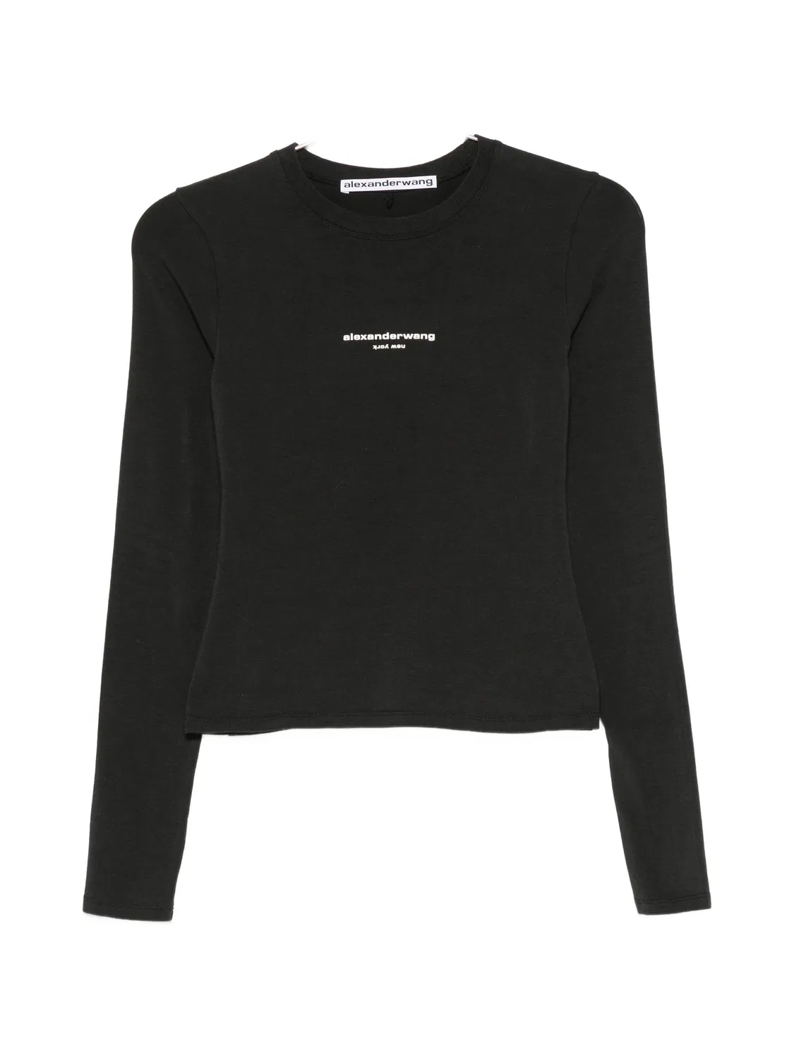 Приталенная футболка LS с логотипом Alexander Wang, черный