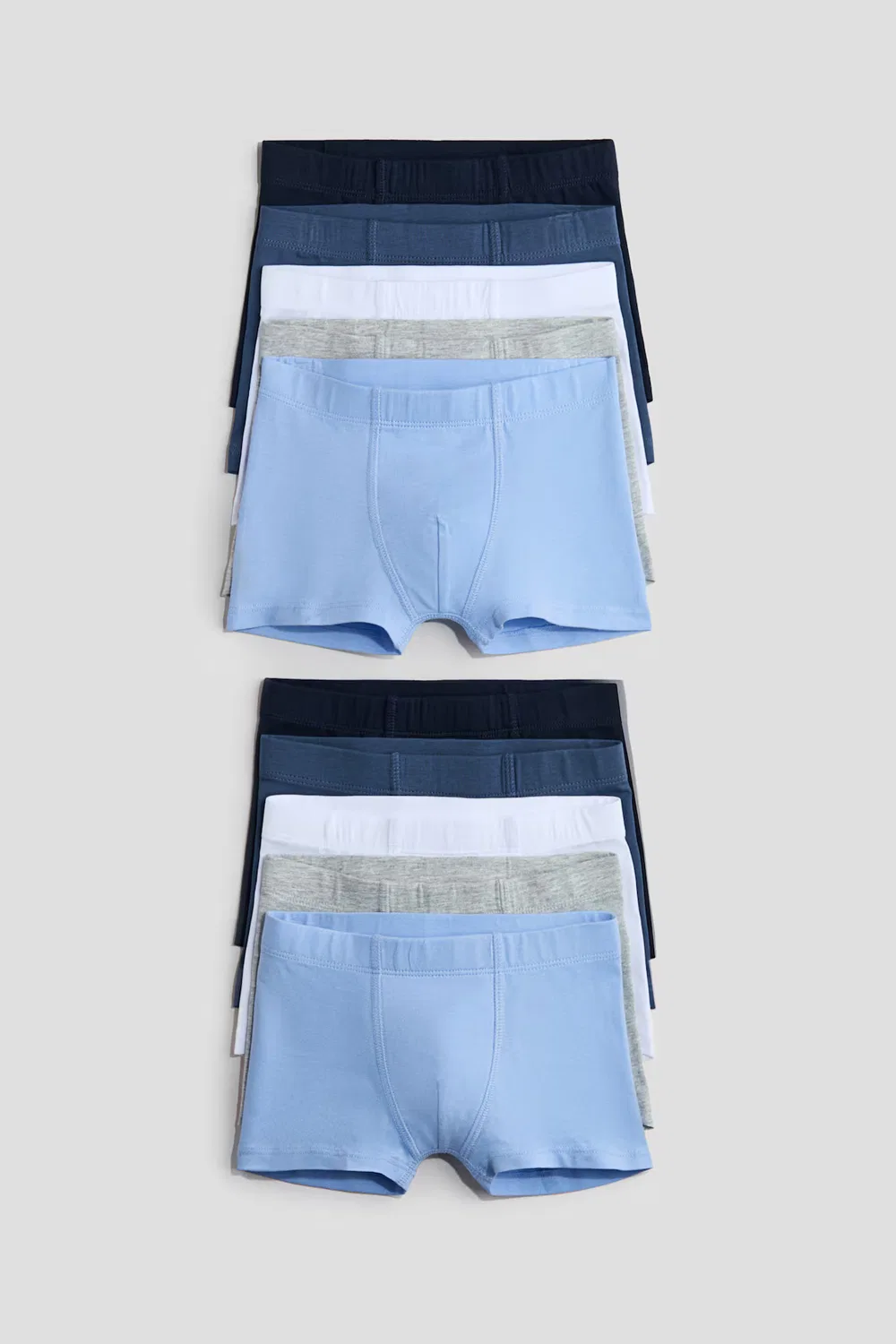 10 хлопковых трусов H&M, Hellblau/Hellgraumeliert