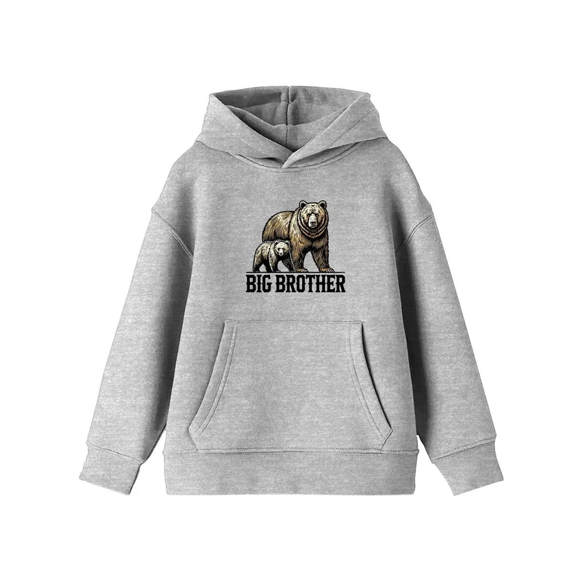 Детский худи с капюшоном с принтом Big Brother Bears Bioworld, Heather Gray