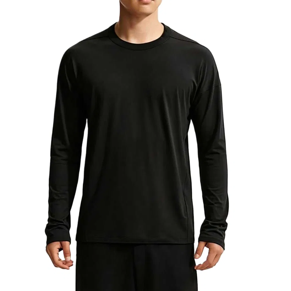 Мужская быстросохнущая одежда с длинным рукавом Nike, Black/Black/Dark Smoke Gray