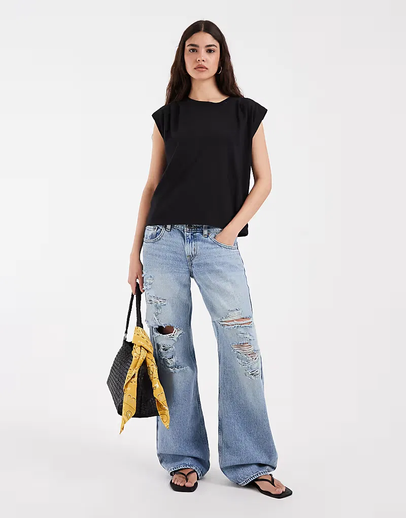 Складчатая майка-борцовка Levi's, черный — фото 3