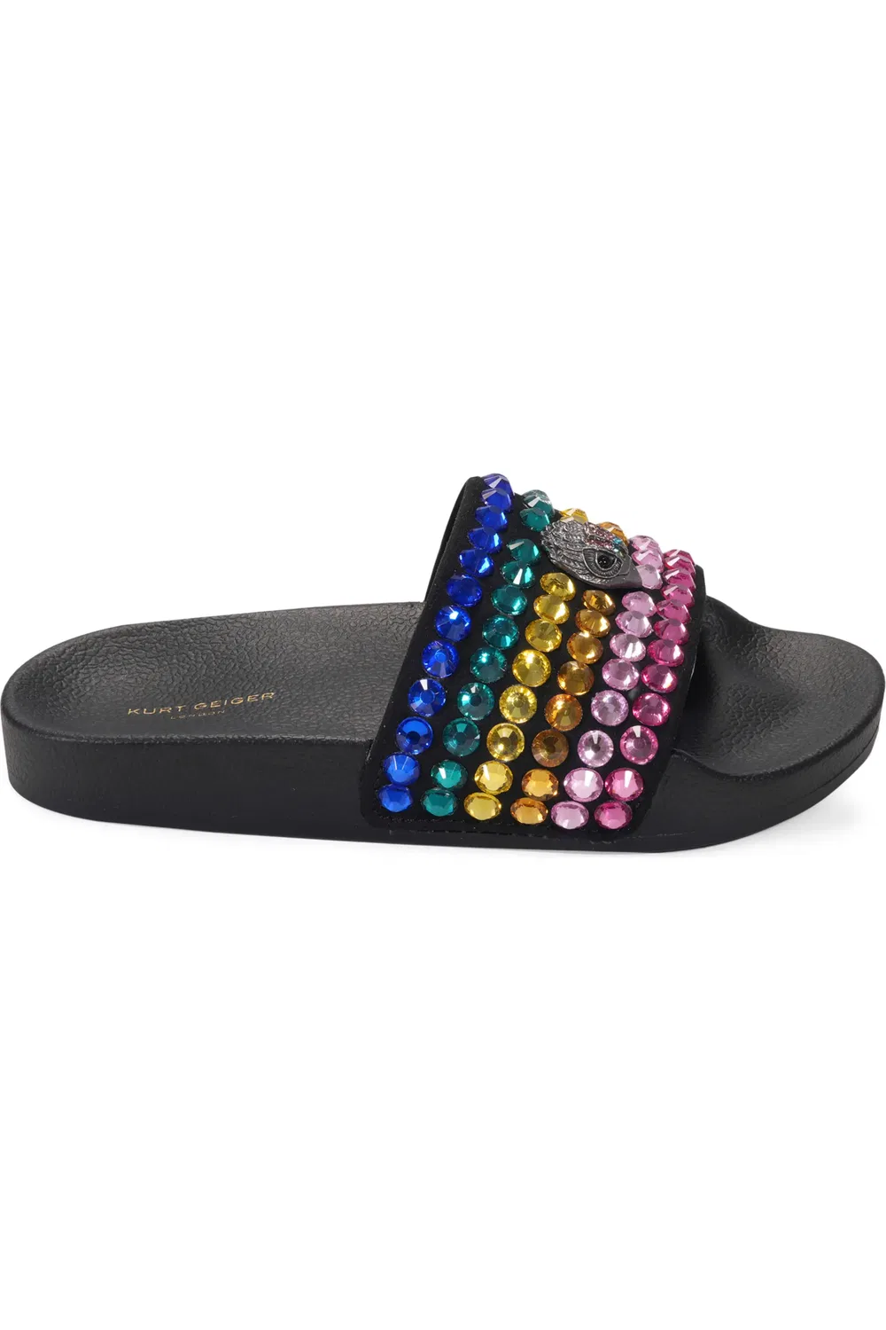 Сандалии детские с кристаллами и орлом Meena Eagle Kurt Geiger London, Black Rainbow — фото 2