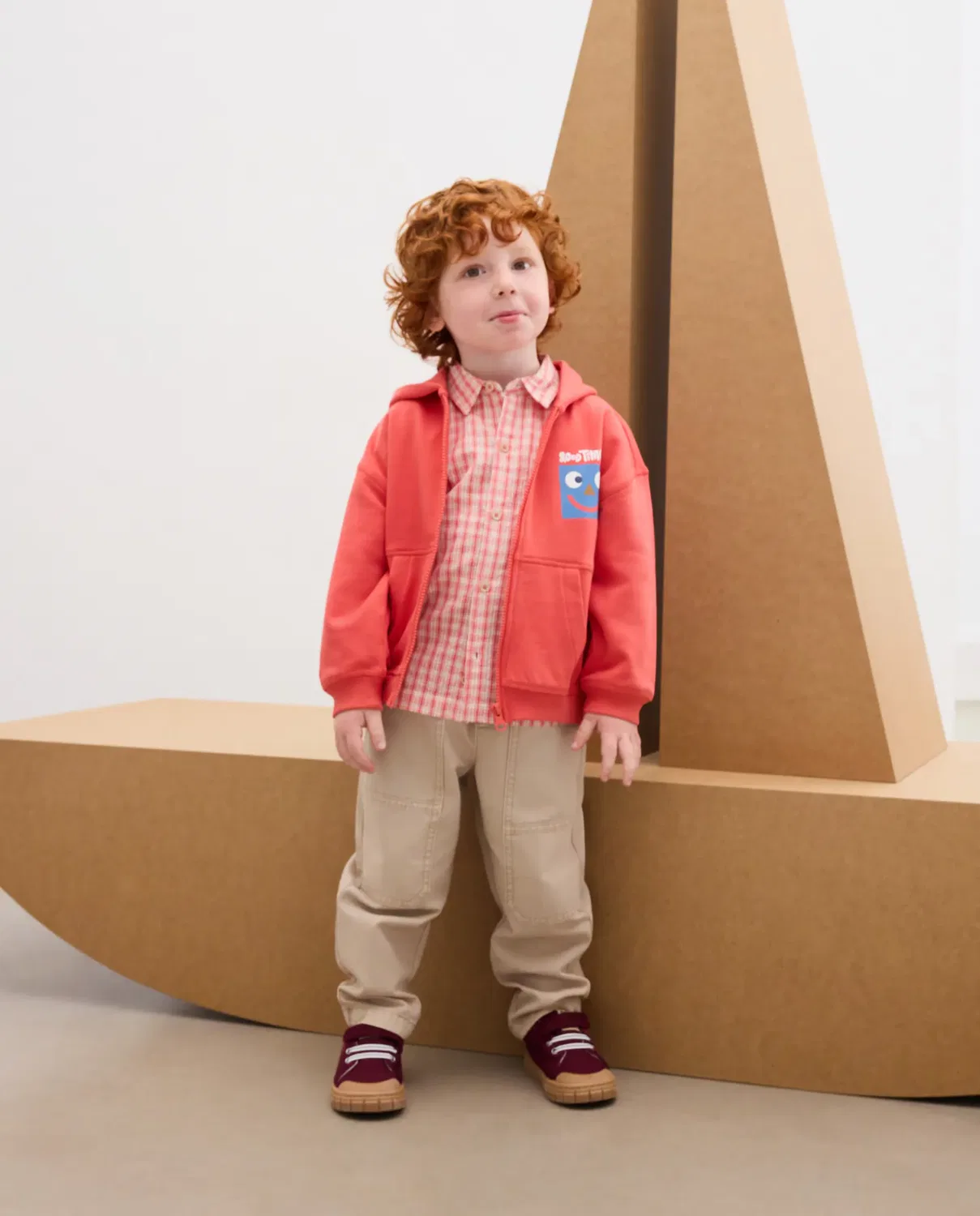Детская худи на молнии для мальчиков Kids El Corte Inglés, Rojo — фото 2