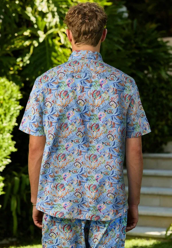 Рубашка с принтом Paisley Regular fit signature texta short sleeve shirt Next, Multicolour, мультиколор — фото 3