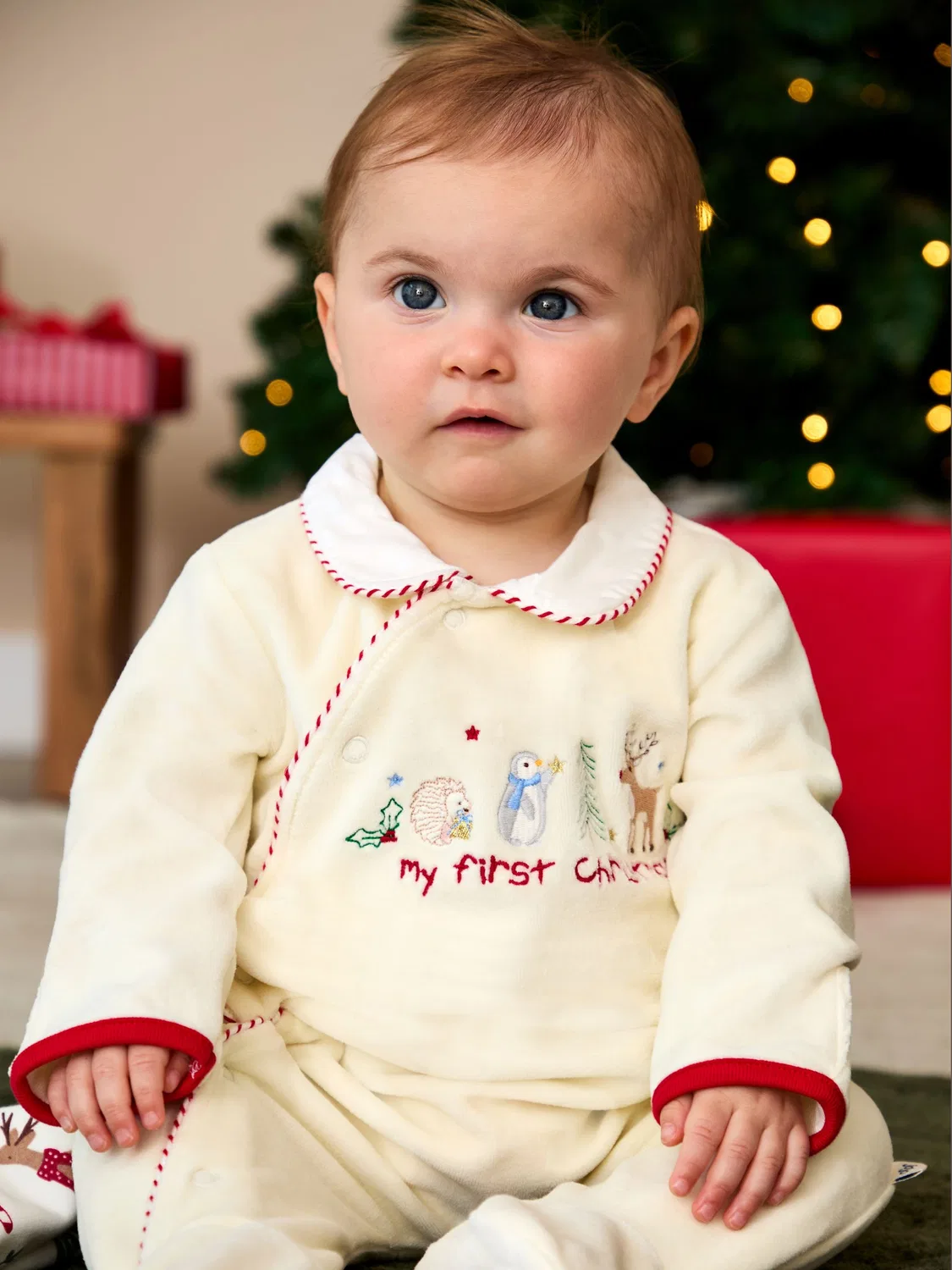 Комбинезон My First Christmas, JoJo Maman Bébé, кремовый