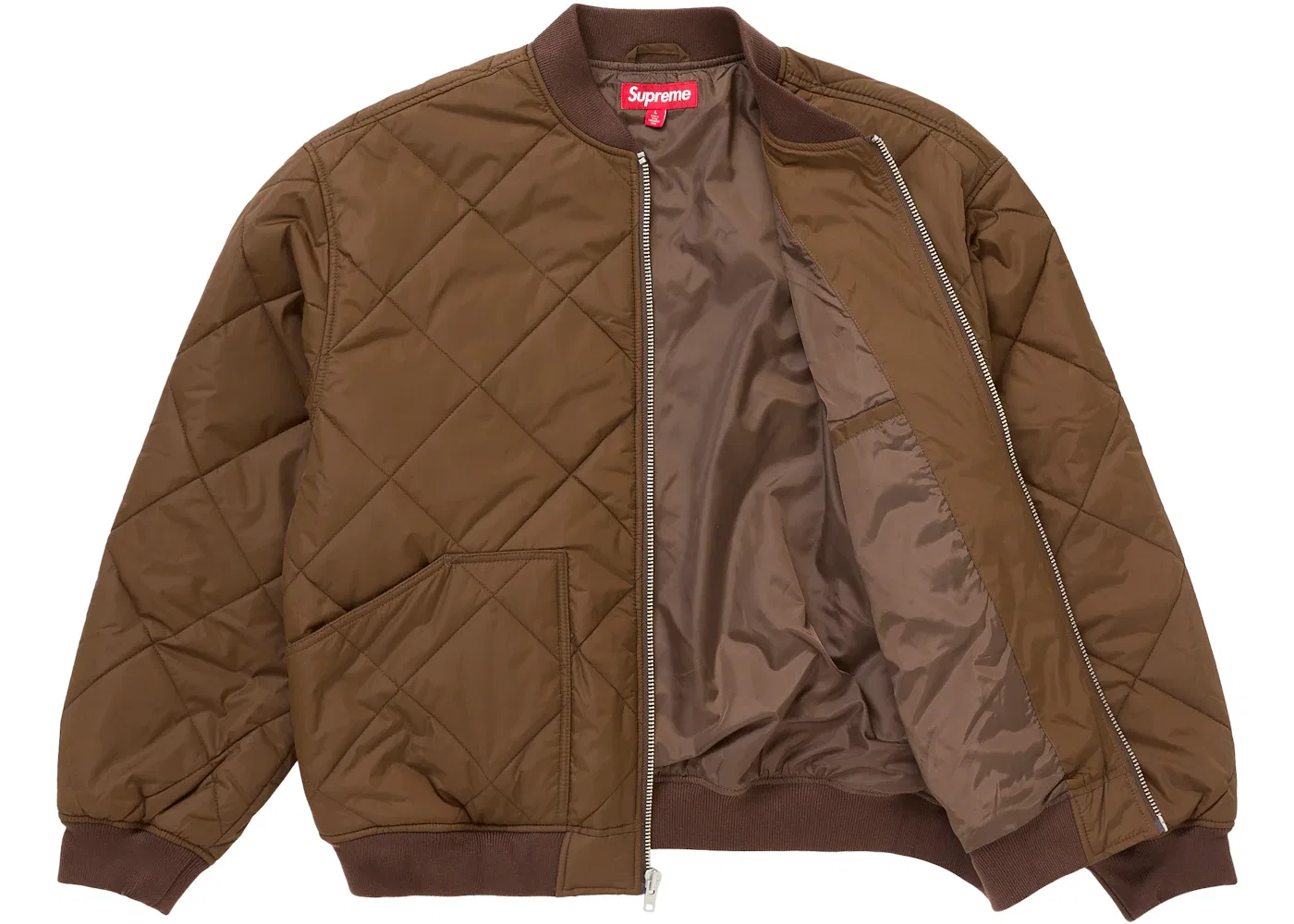 Мужская стеганая куртка Supreme AOI Quilted Work Jacket, Brown — фото 2