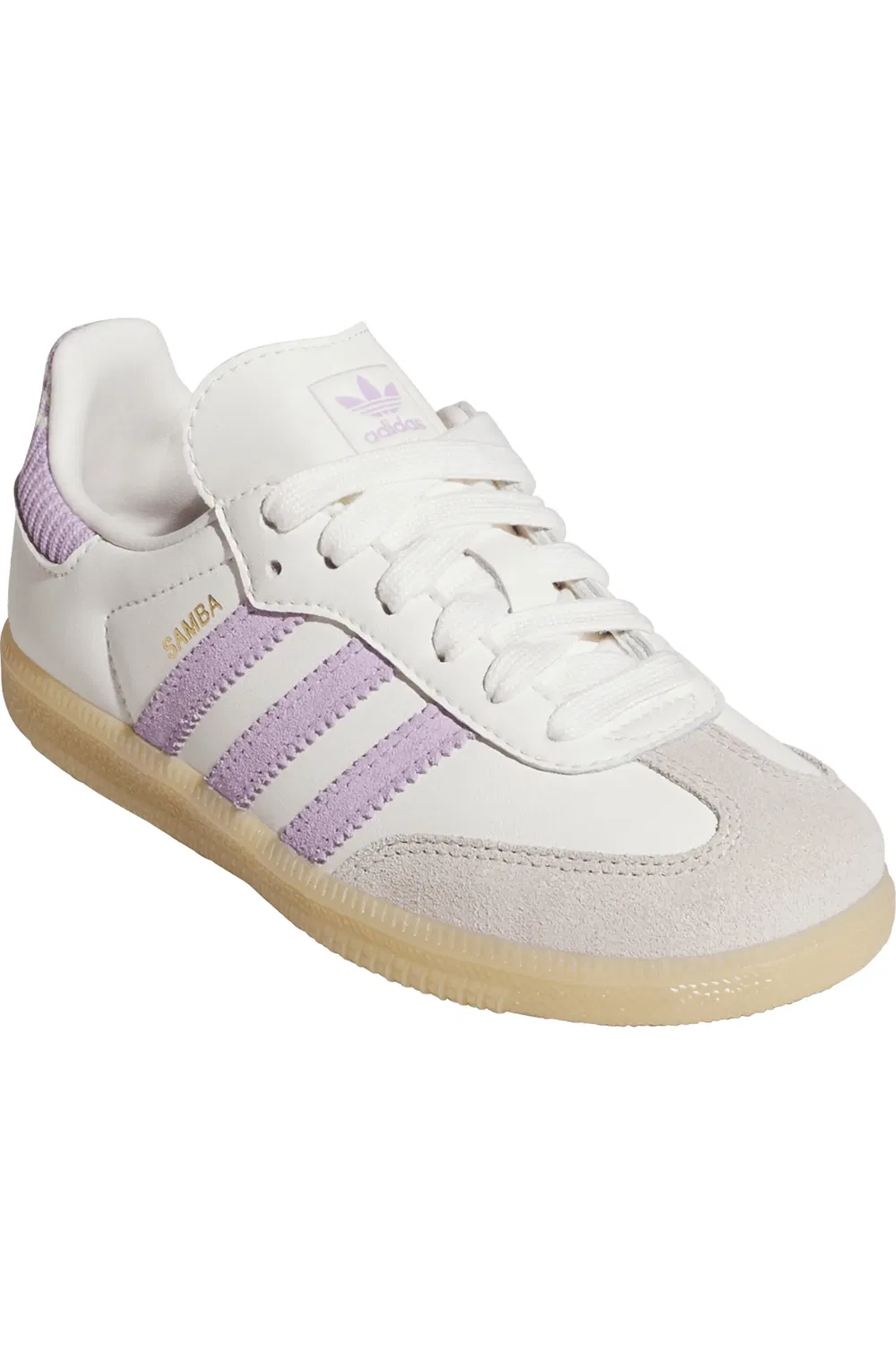 Кроссовки детские футбольные Samba OG adidas, Cloud White/Plum/Gum 3