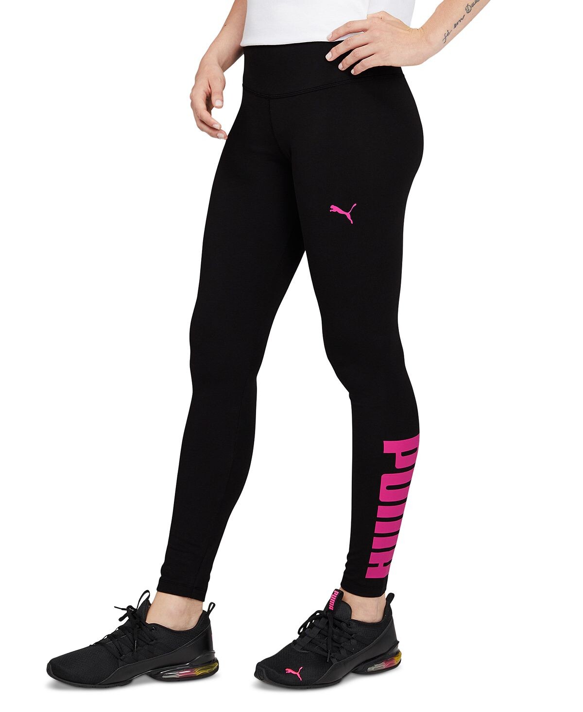 

Леггинсы Puma Graphic Full-Length, черно-розовый