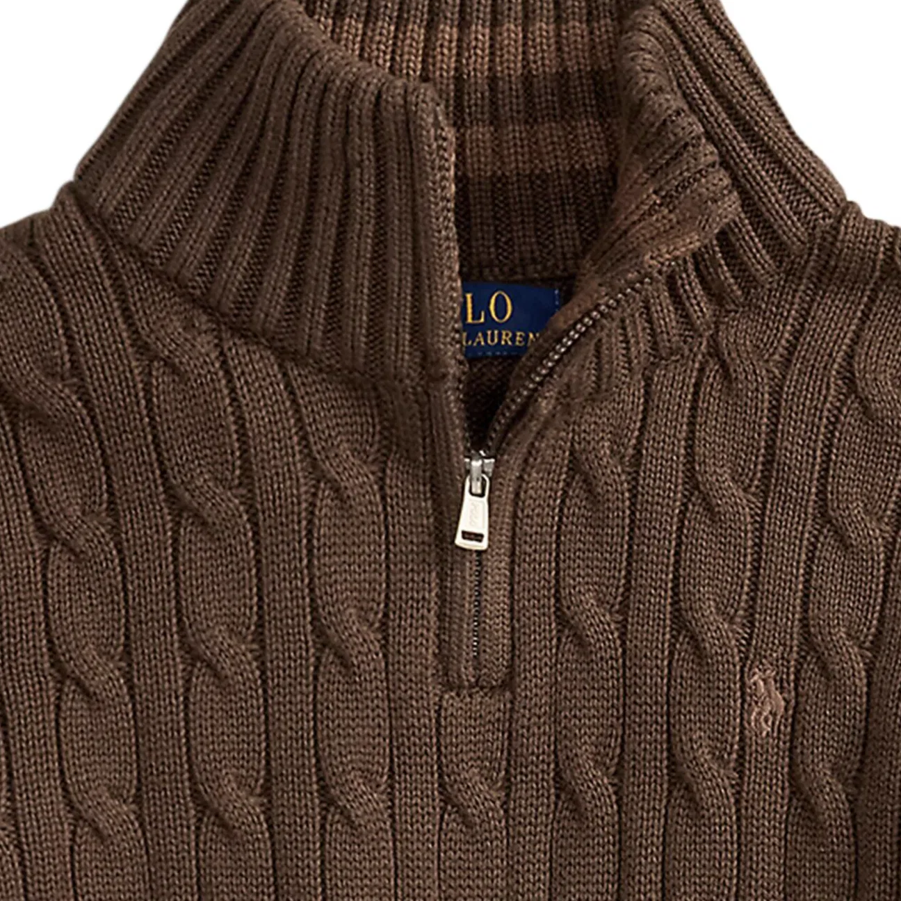 Детский свитер с полу-водолазкой Polo Ralph Lauren, Nutmeg Brown — фото 4