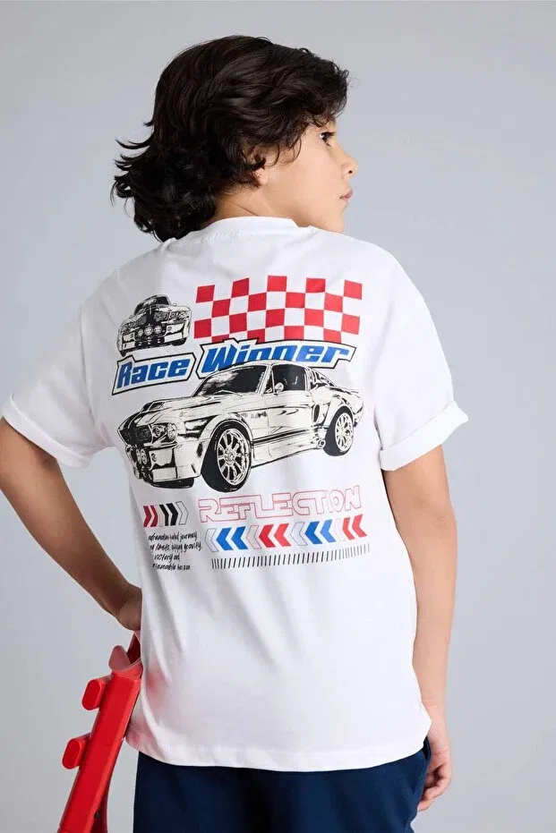 Детская футболка для мальчиков оверсайз h0978a826sm Defacto, White-Wt34