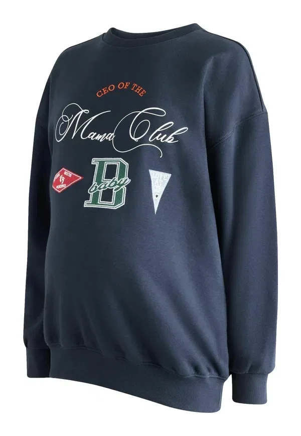 Толстовка с принтом Maternity mama club sweatshirt Next, темно-синий