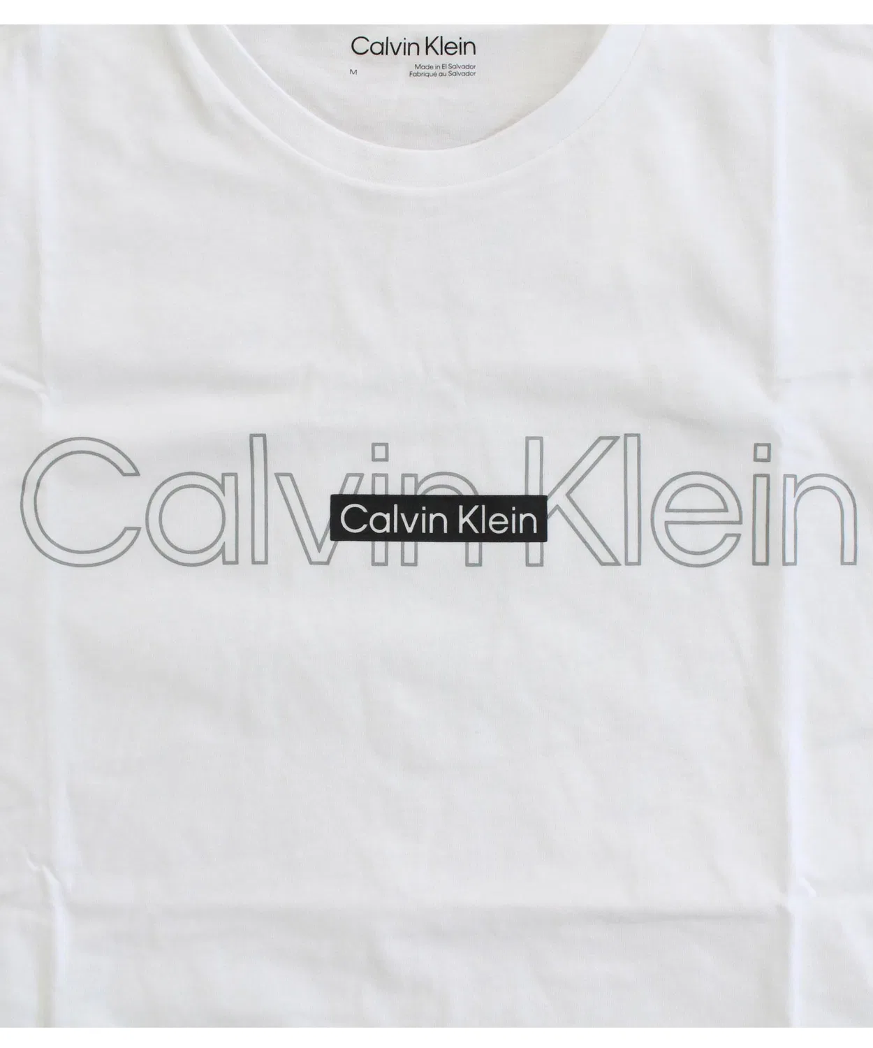 Мужская футболка с принтом SS Logo Textured Box Crewneck Tee Calvin Klein, White — фото 4