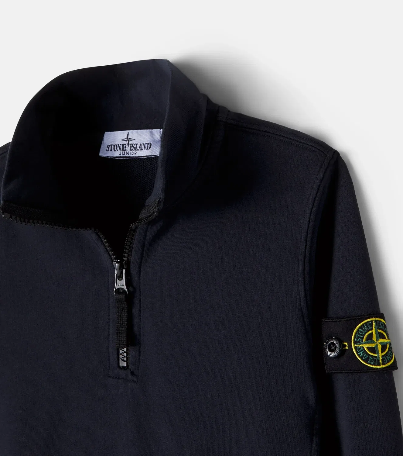 Свитшот с воротником-стойкой Stone Island Junior, синий — фото 3