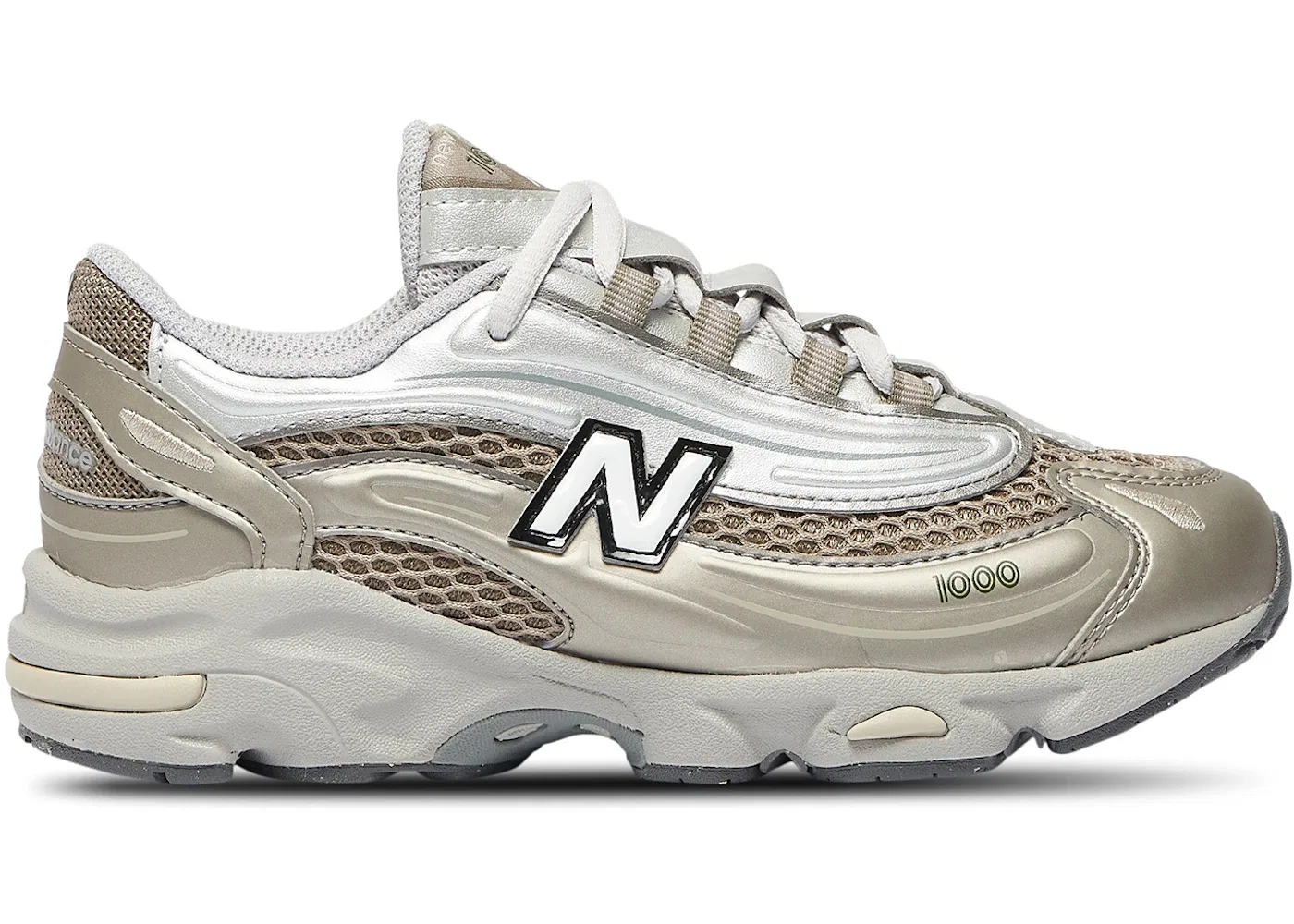 Детские кроссовки Lifestyle New Balance 1000, Arid Stone/Light Silver Metallic/Dark Alpine Green