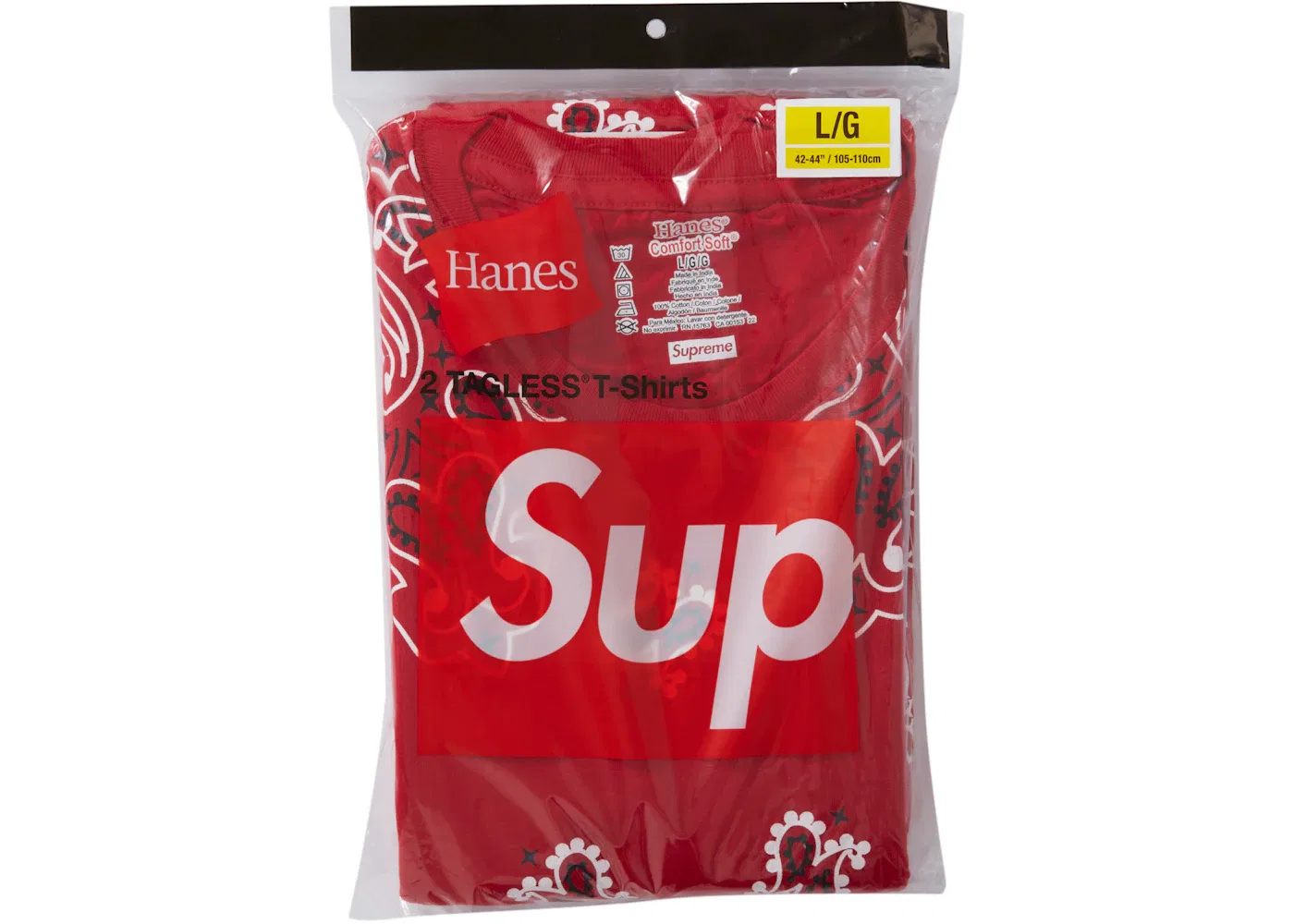 Мужские футболки с принтом 2 шт Supreme Tees (2 Pack), Red — фото 2