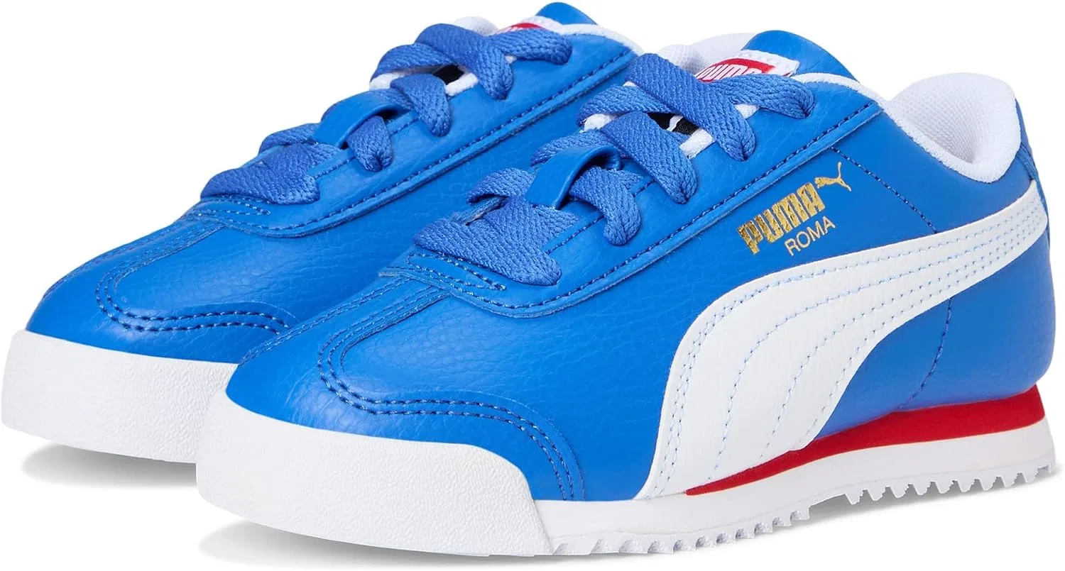 Детские кроссовки для мальчиков с шнуровкой Roma 24 PUMA, Mountain Blue/White