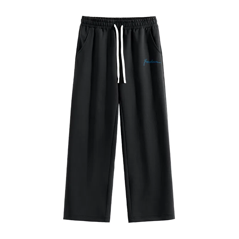 Детские спортивные штаны хлопковые MINISO, Cotton-Soft Comfortable Black (Good Luck Comes Pants Logo)