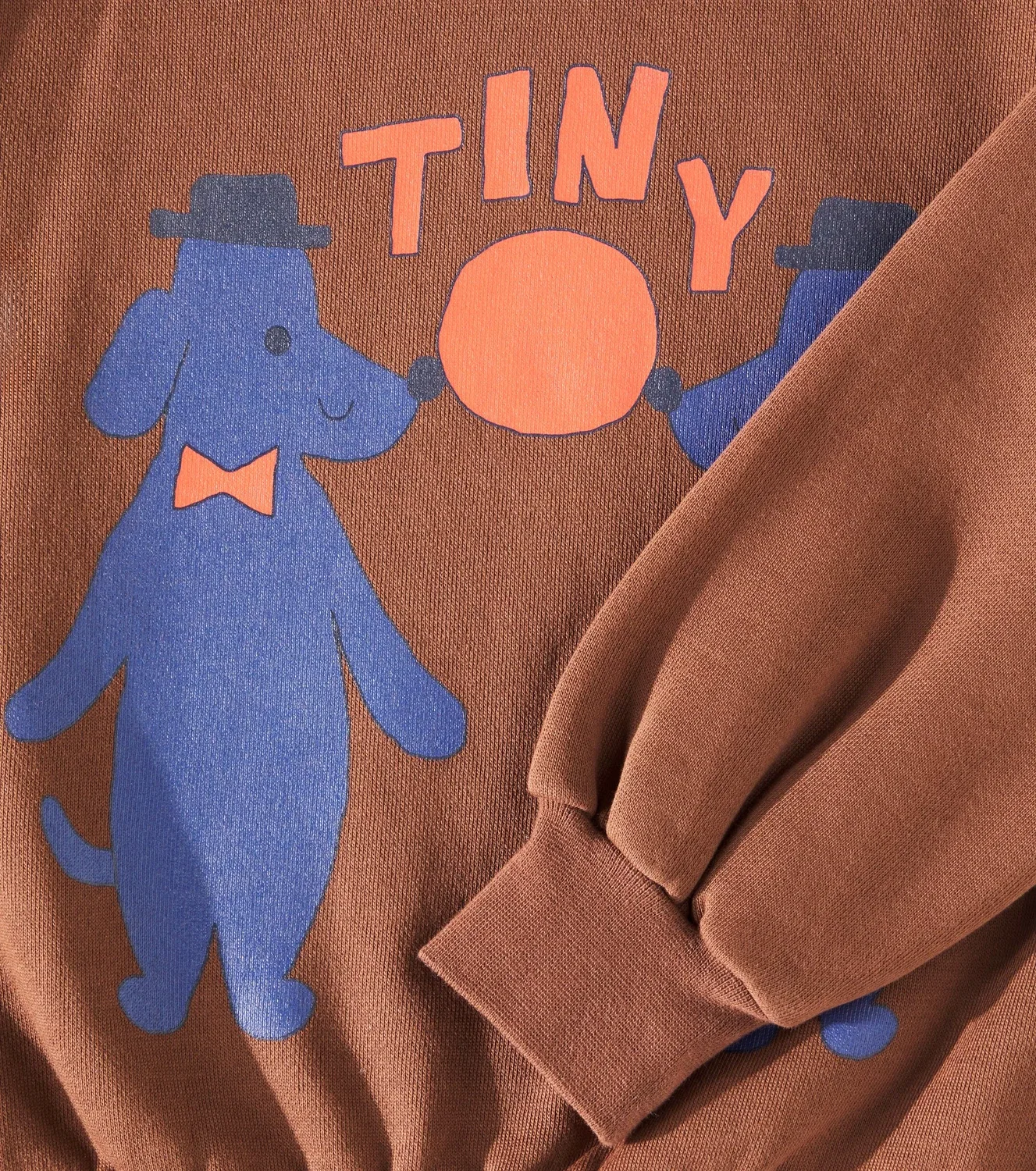 Свитшот хлопковый Tiny Dogs Tinycottons, коричневый — фото 2