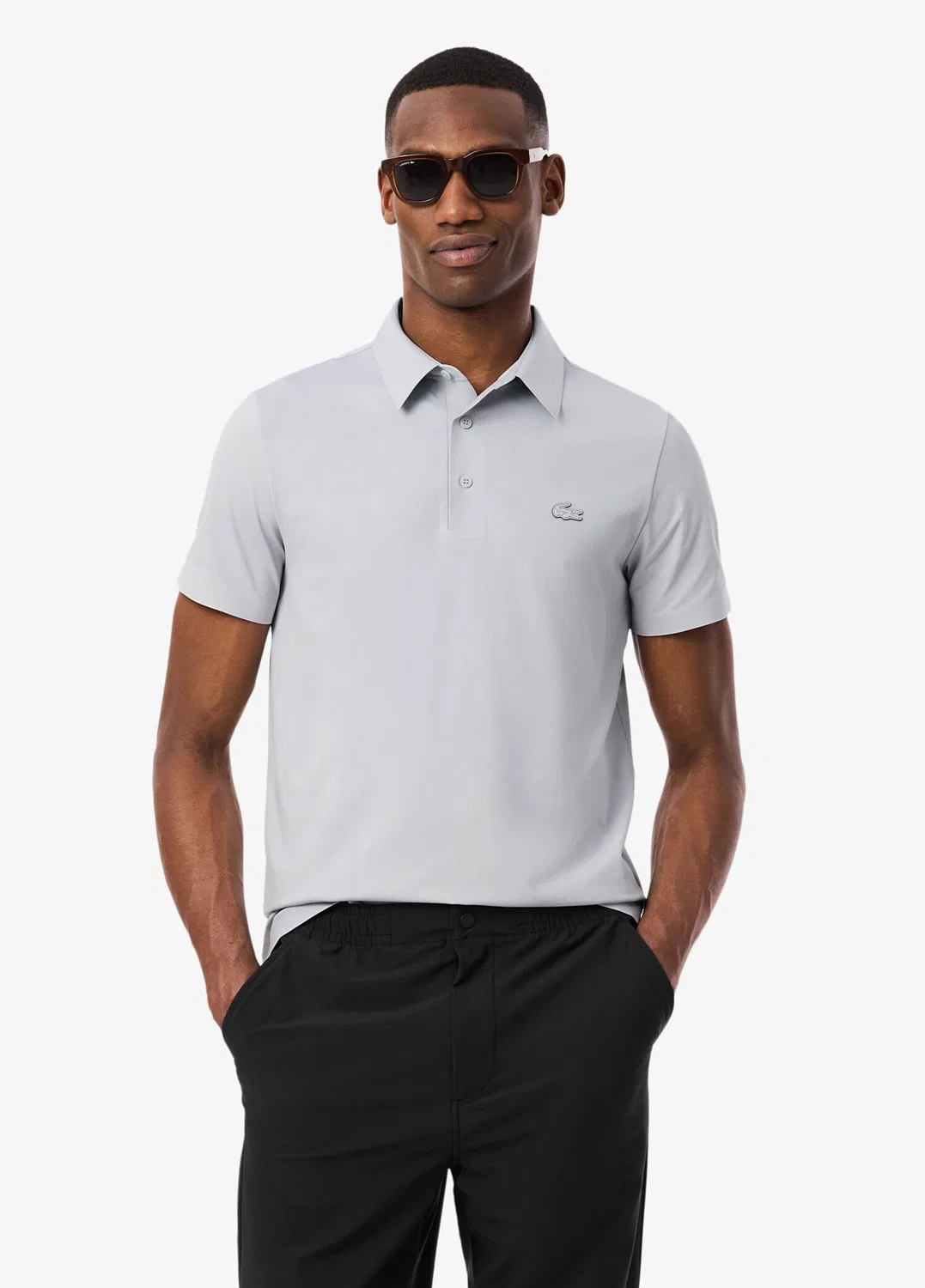 Поло Lacoste Commuter Regular Fit, серый — фото 2